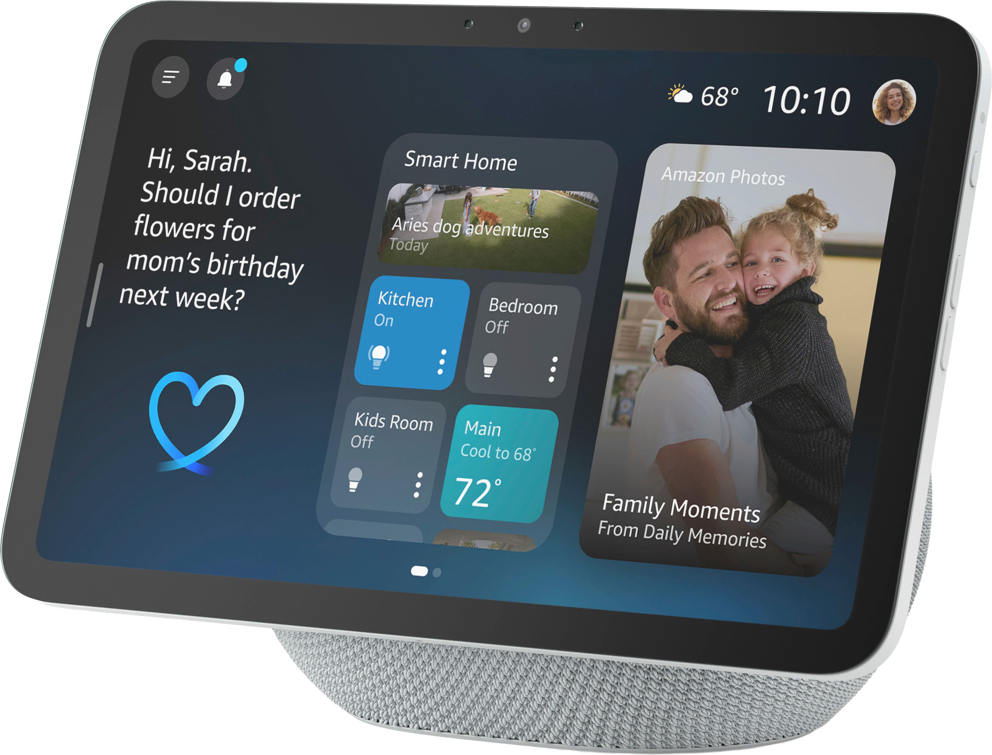 Amazon - Echo Show 8 (newest model), Vibrant HD 8.7" display with spatial audio, designed for Alexa+ - Glacier White product…