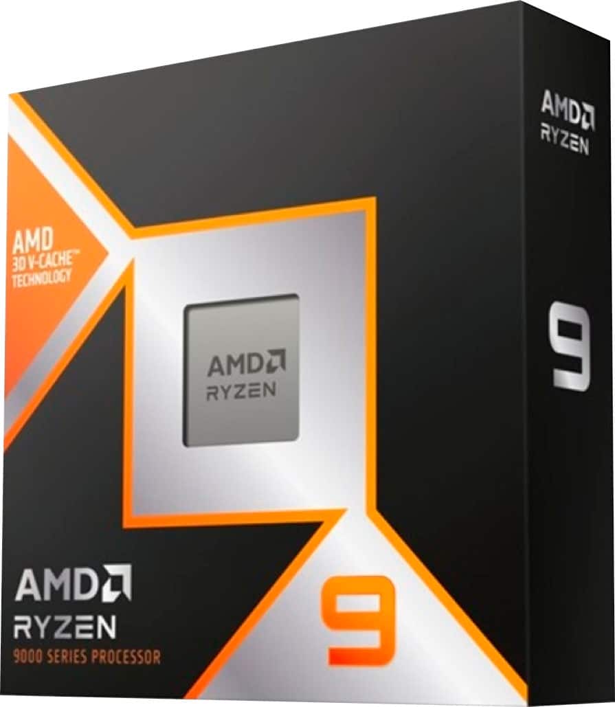 AMD - Ryzen 9 9900X3D 12-Core - 24-Thread 4.4 GHz (5.5 GHz Max Boost) Socket AM5 120W Unlocked Desktop Processor - Black pro…
