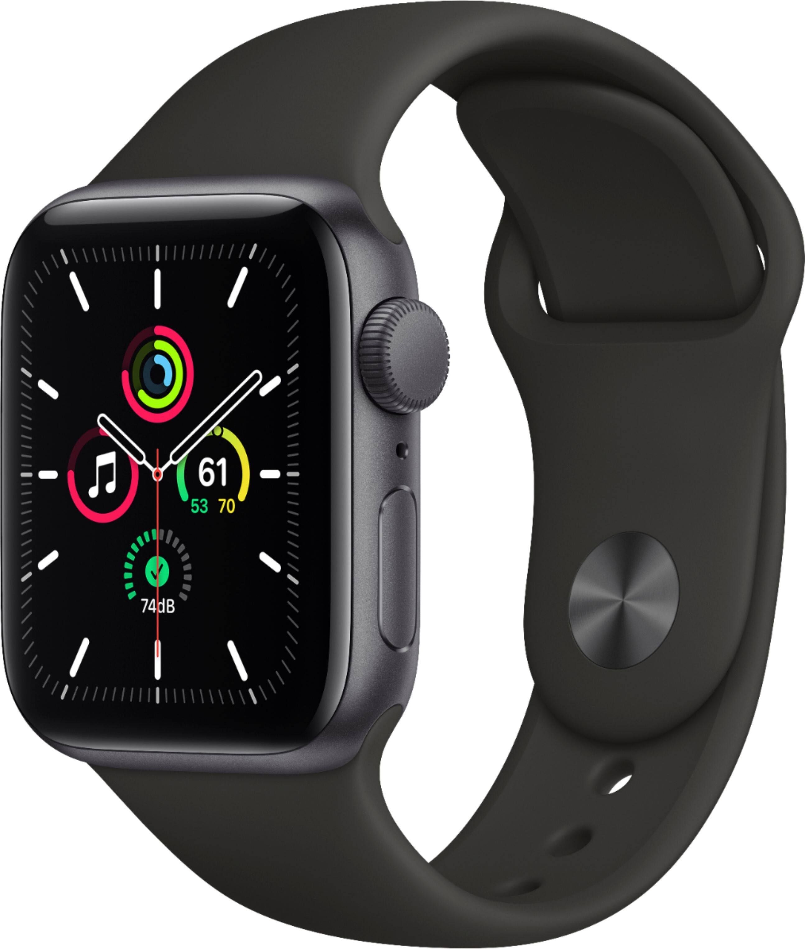 Apple Geek Squad Certified Refurbished Watch SE (GPS) 40mm Aluminum Casewith Black Sport Band - Space Gray - (2020) product…