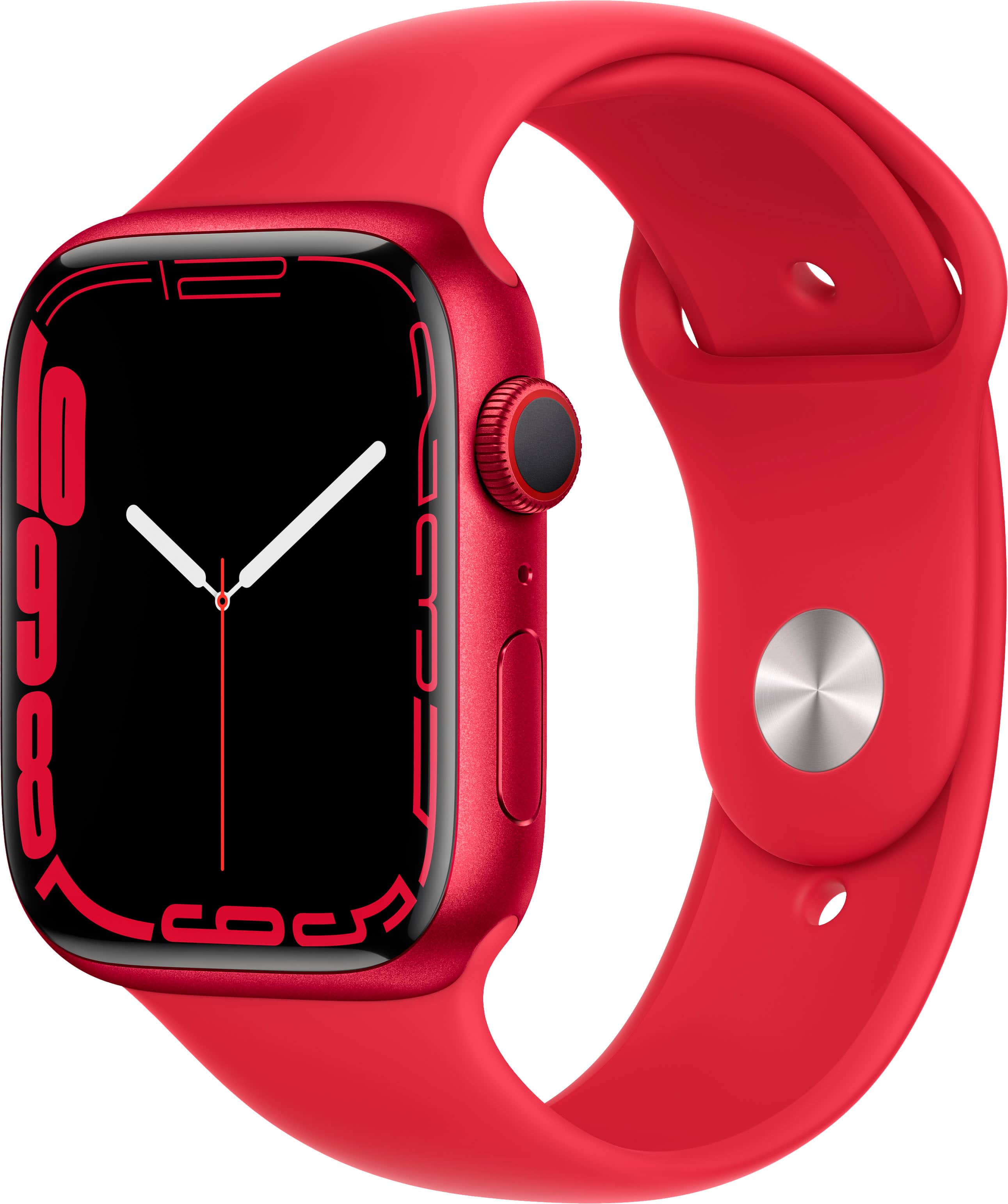 Apple Geek Squad Certified Refurbished Watch Series 7 (GPS) 45mm (PRODUCT)RED Aluminum Case with (PRODUCT)RED Sport Band - (…