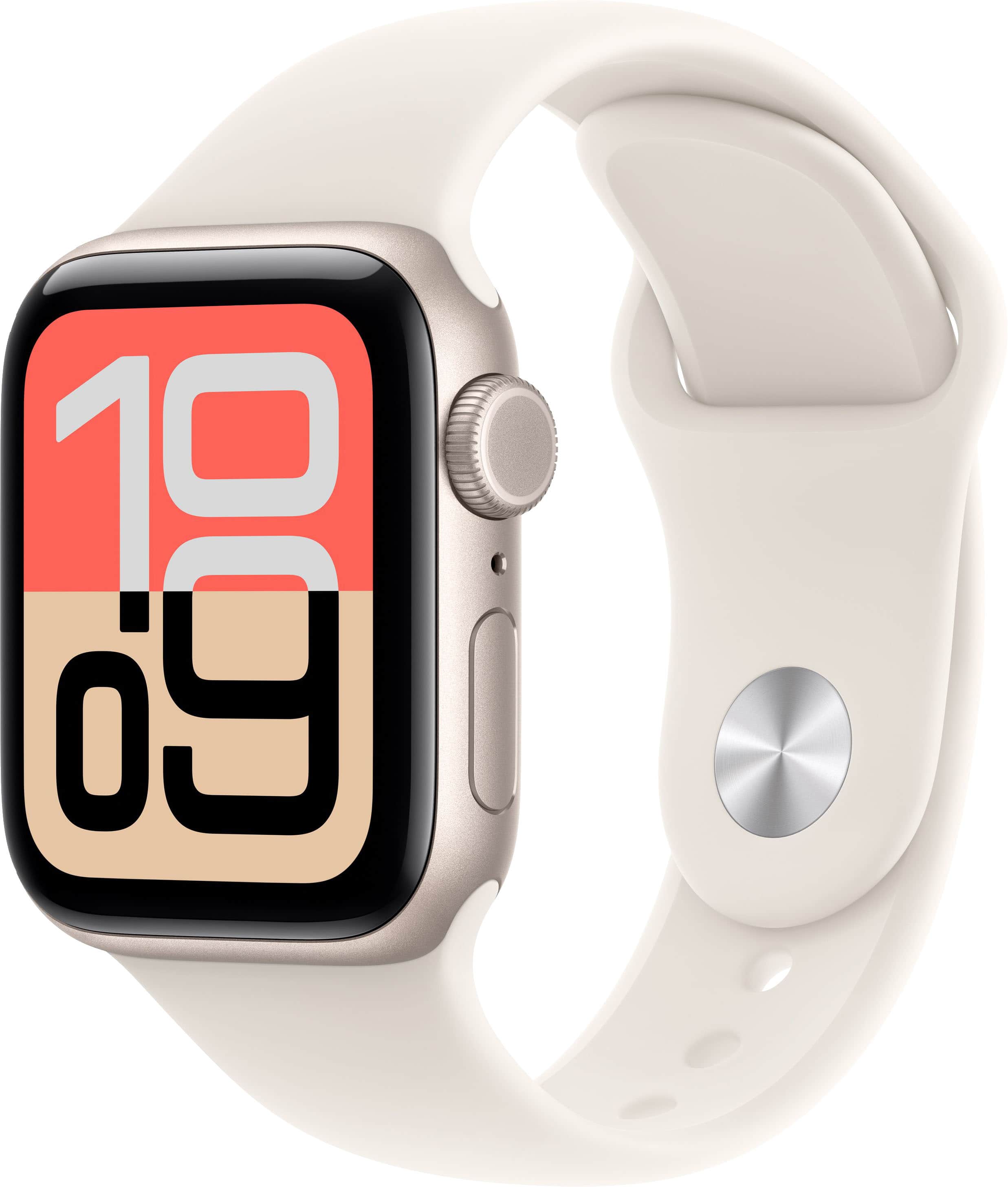 Apple Watch SE 3 (GPS+Cellular) 40mm Aluminum Case with Starlight Sport Band - M/L - Starlight (Verizon) - (2025) product im…