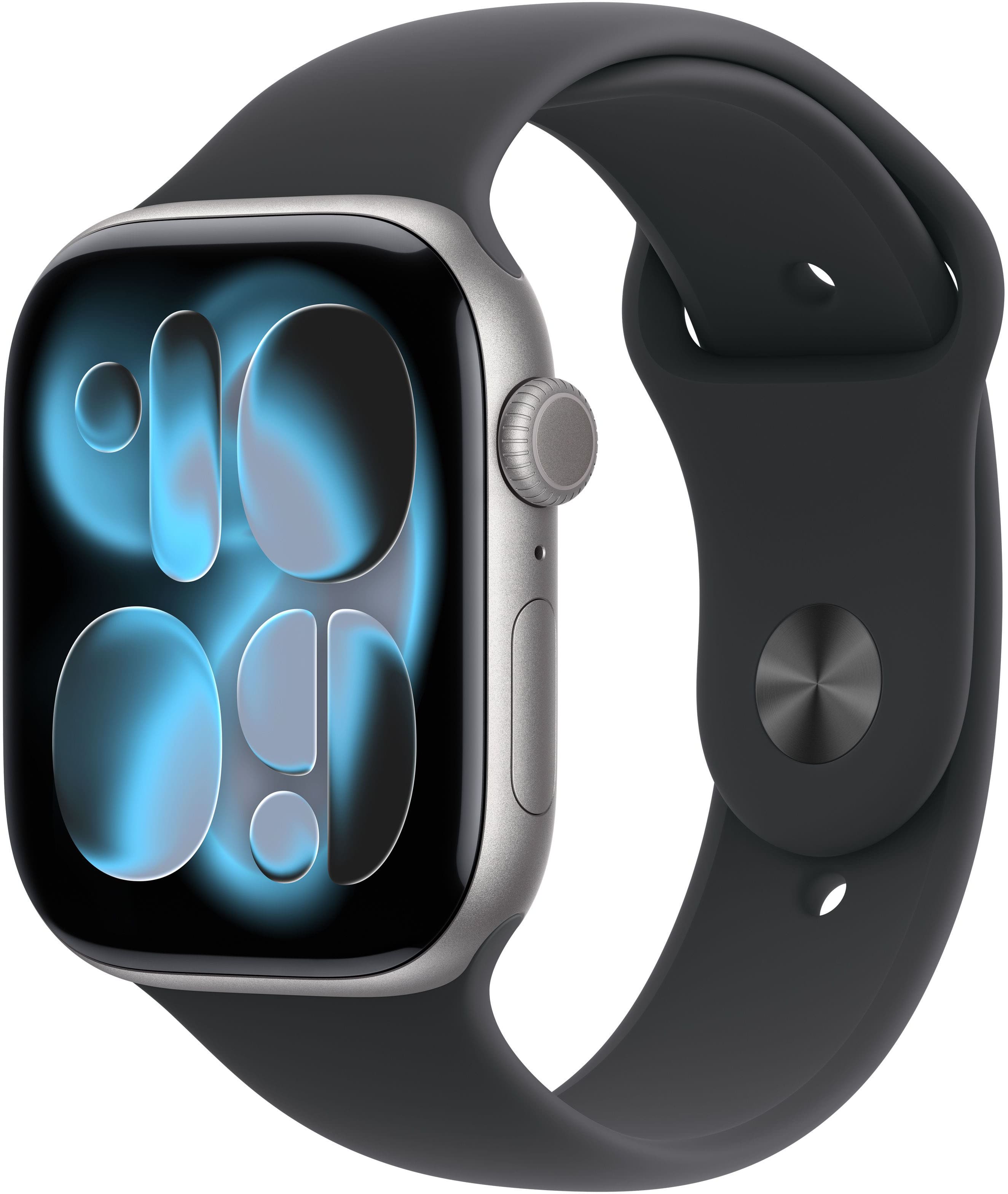 Apple Watch Series 11 (GPS+Cellular) 46mm Aluminum Case with Black Sport Band - M/L - Jet Black - (2025) product image