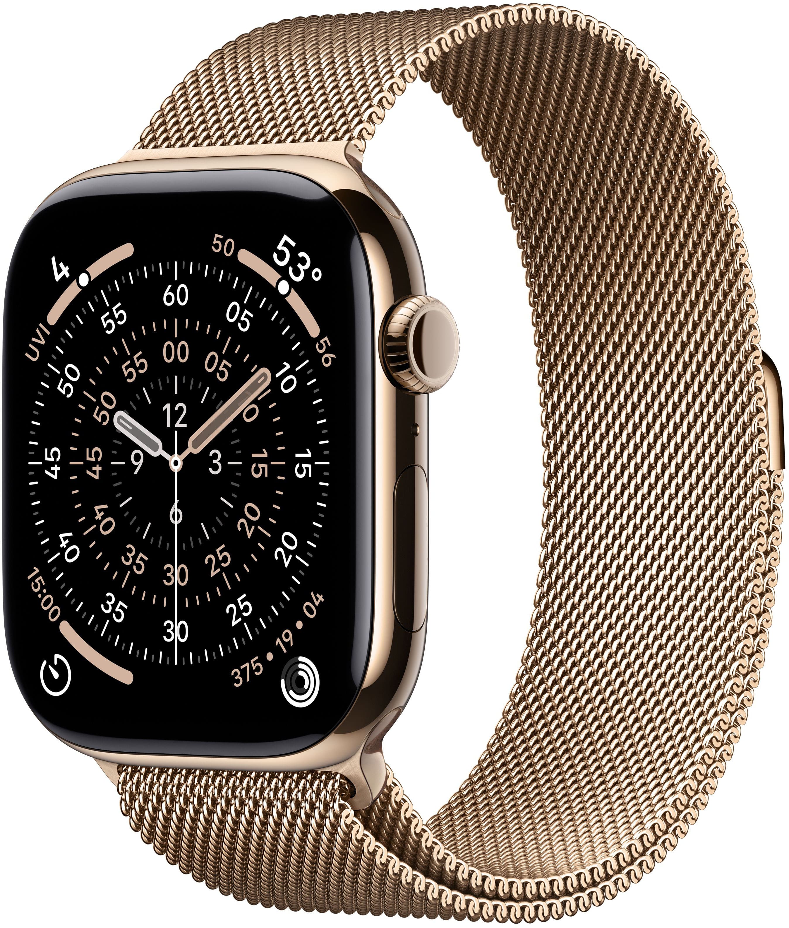 Apple Watch Series 11 (GPS+Cellular) 46mm Titanium Case with Gold Milanese Loop - M/L - Gold (Verizon) - (2025) product image