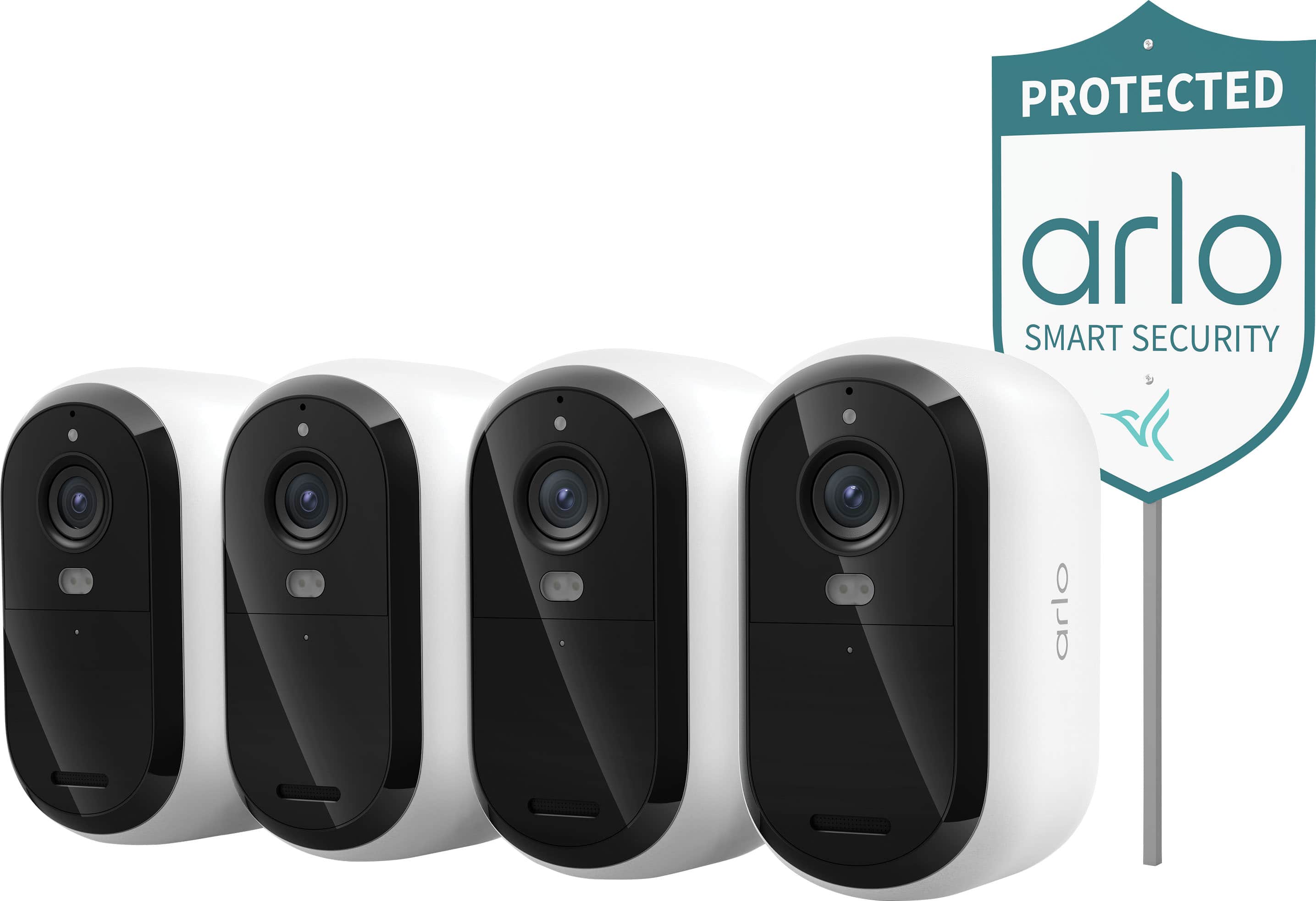 Arlo - Essential Outdoor Security Camera 2K (3rd Gen, 2025 Release) - Wireless, Rechargeable Camera with Yard Sign, 4-Cam -…