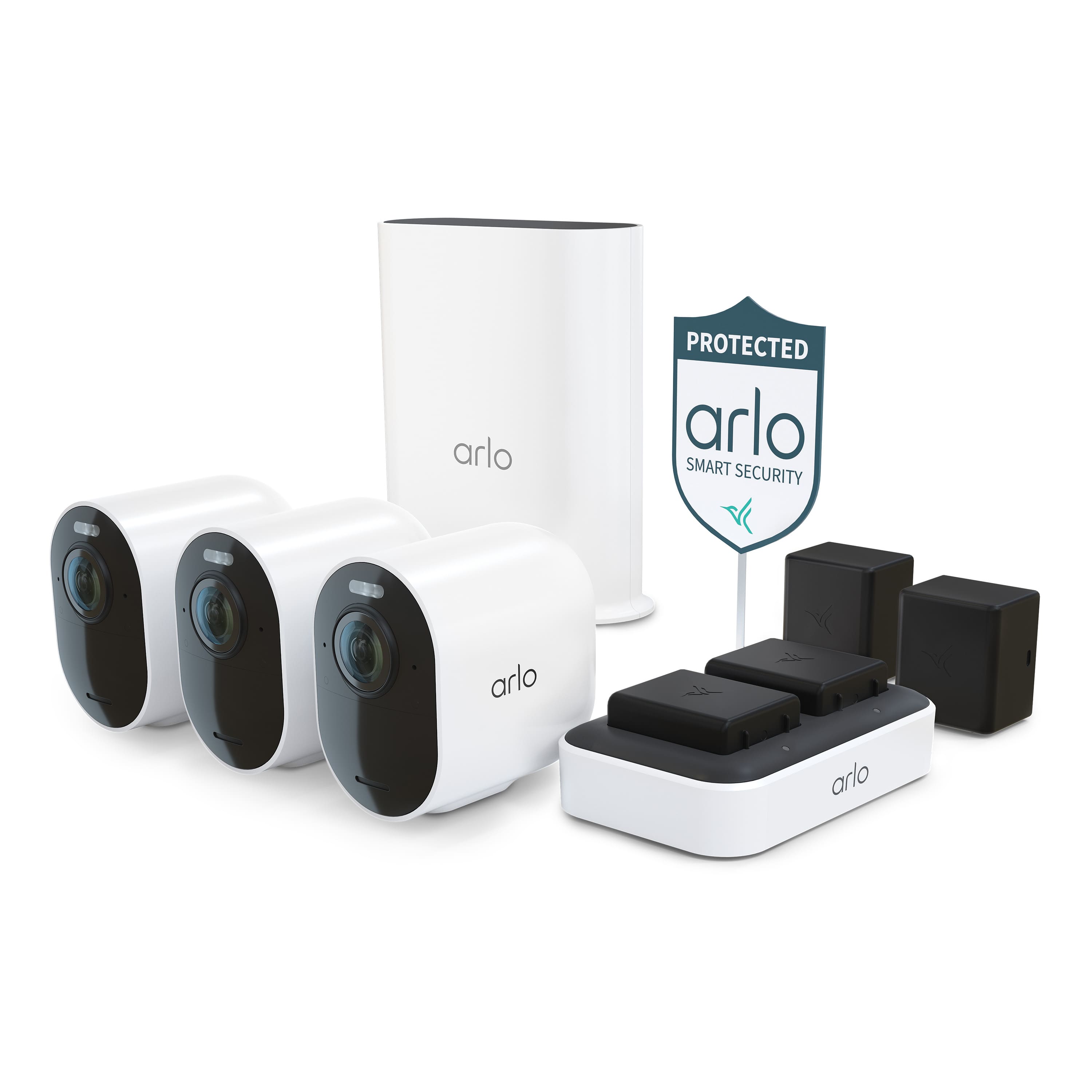 Arlo - Ultra Outdoor Security Camera 4K HDR (3rd Gen, 2025 Release) - Wireless, Rechargeable Battery, Charging Station, 3-Ca…