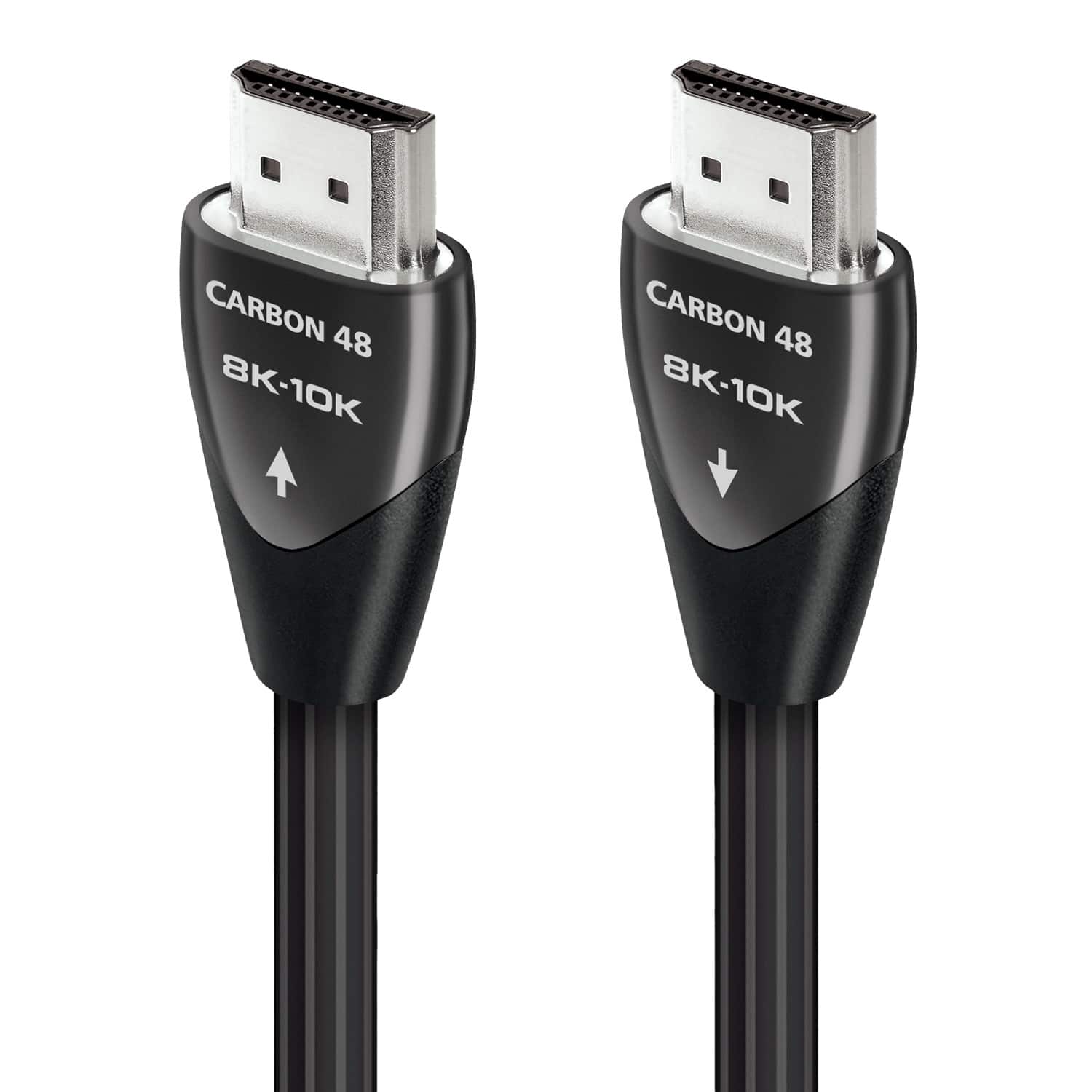 AudioQuest - Carbon 48 9.8' 4K-8K-10K 48Gbps In-Wall Rated HDMI Cable - Black/Gray Stripes product image