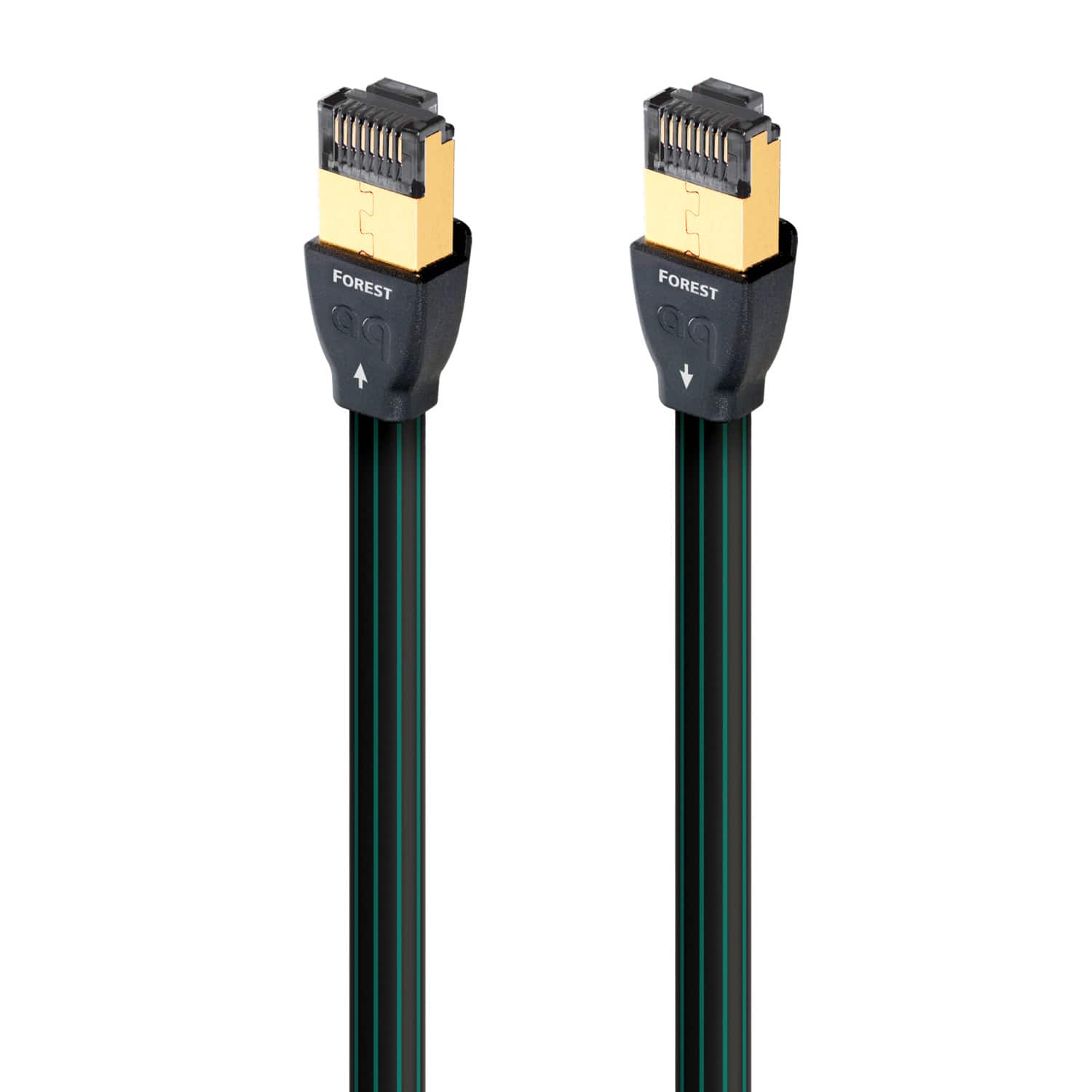 AudioQuest - Forest RJ/E 39.4' Digital Ethernet Cable with RJ45 to RJ45 Connectors - Black with Green Stripes product image