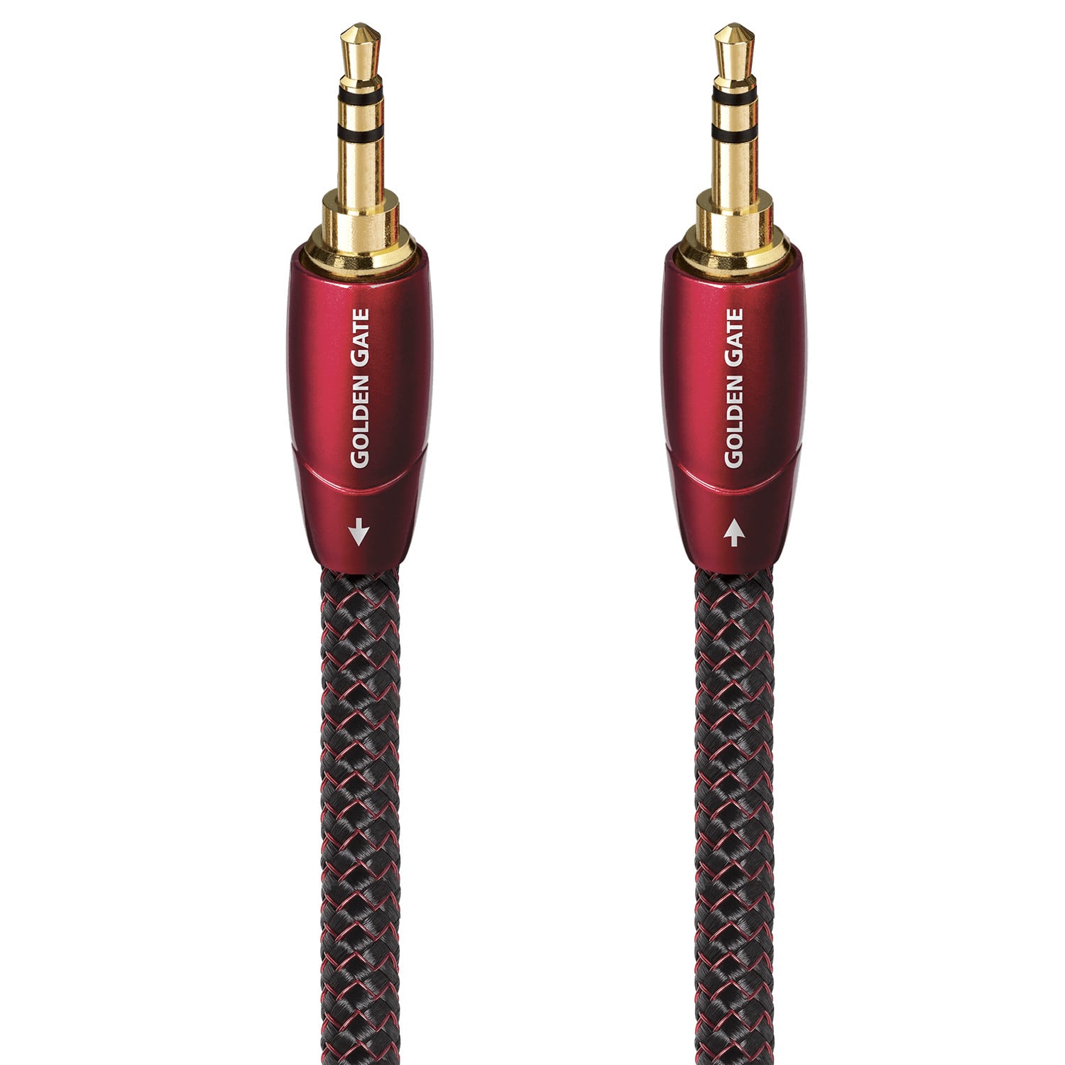 AudioQuest - Golden Gate 3.5mm Mini M > M 39.4' Analog Audio Interconnect Cable - Red on Black product image