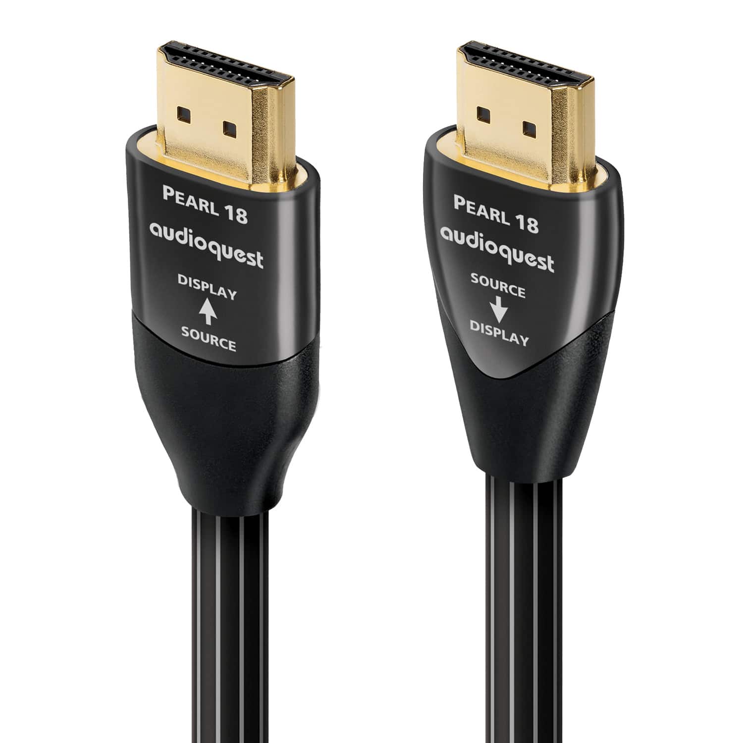 AudioQuest - Pearl 18 49.2' 4K-8K 18Gbps In-Wall Rated HDMI Cable - Black with White Stripes product image