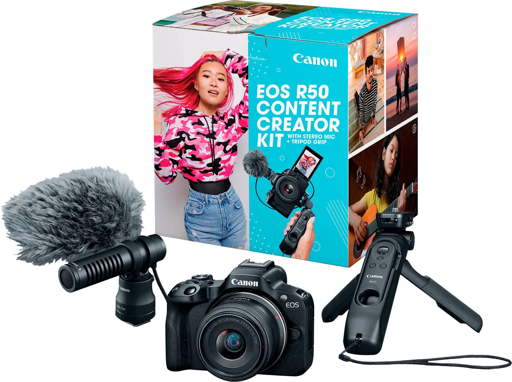 Canon - EOS R50 4K Video Mirrorless Camera with RF-S18-45mm Content Creator Kit - Black product image