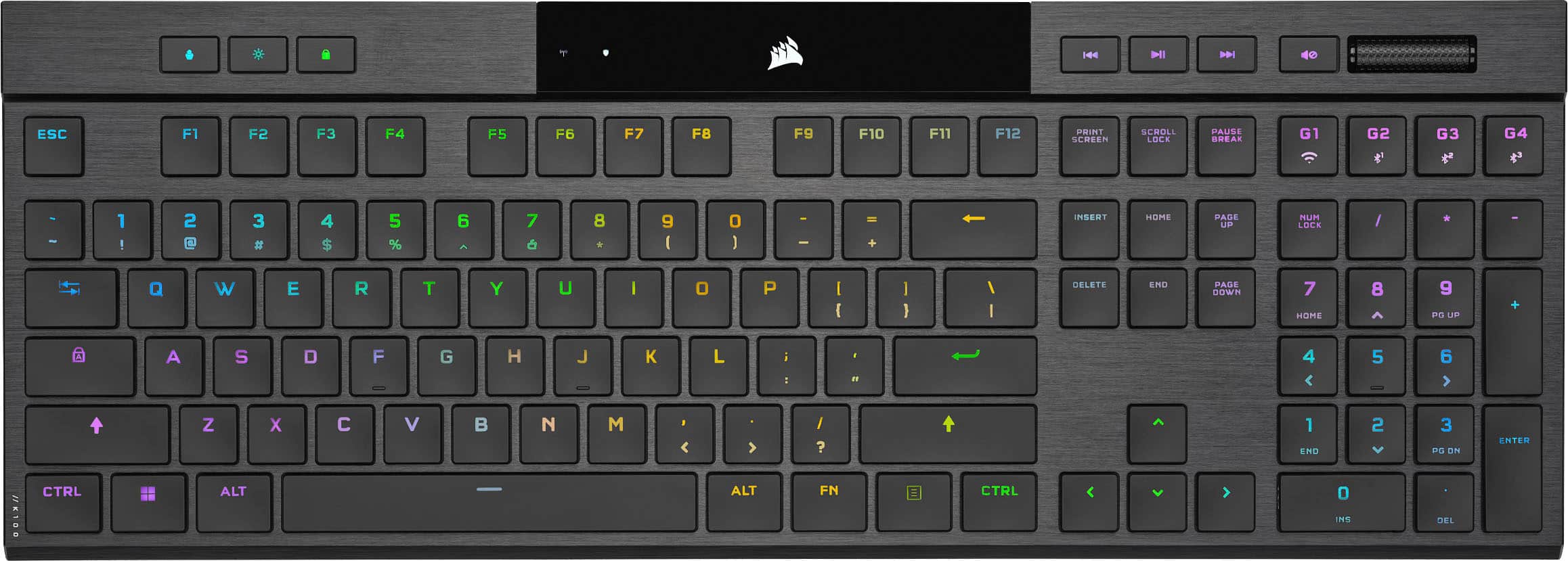 CORSAIR - K100 Air Wireless Full-Size Bluetooth RGB Mechanical Cherry MX Ultra Low Profile Tactile Switch Gaming Keyboard -…