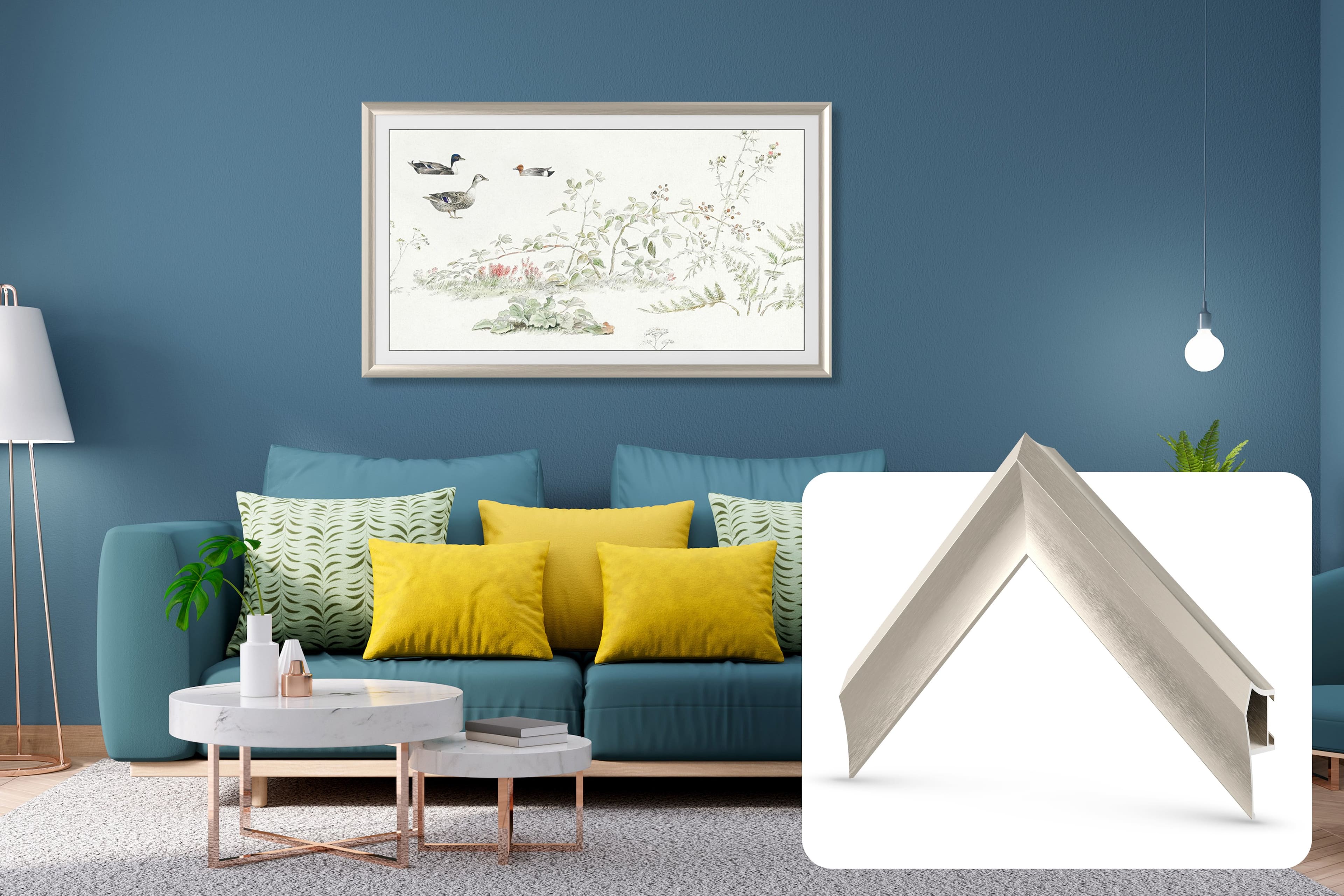 Deco TV Frames - Alloy Prismatic Bezel for Samsung The Frame TV - 50" - German Silver product image
