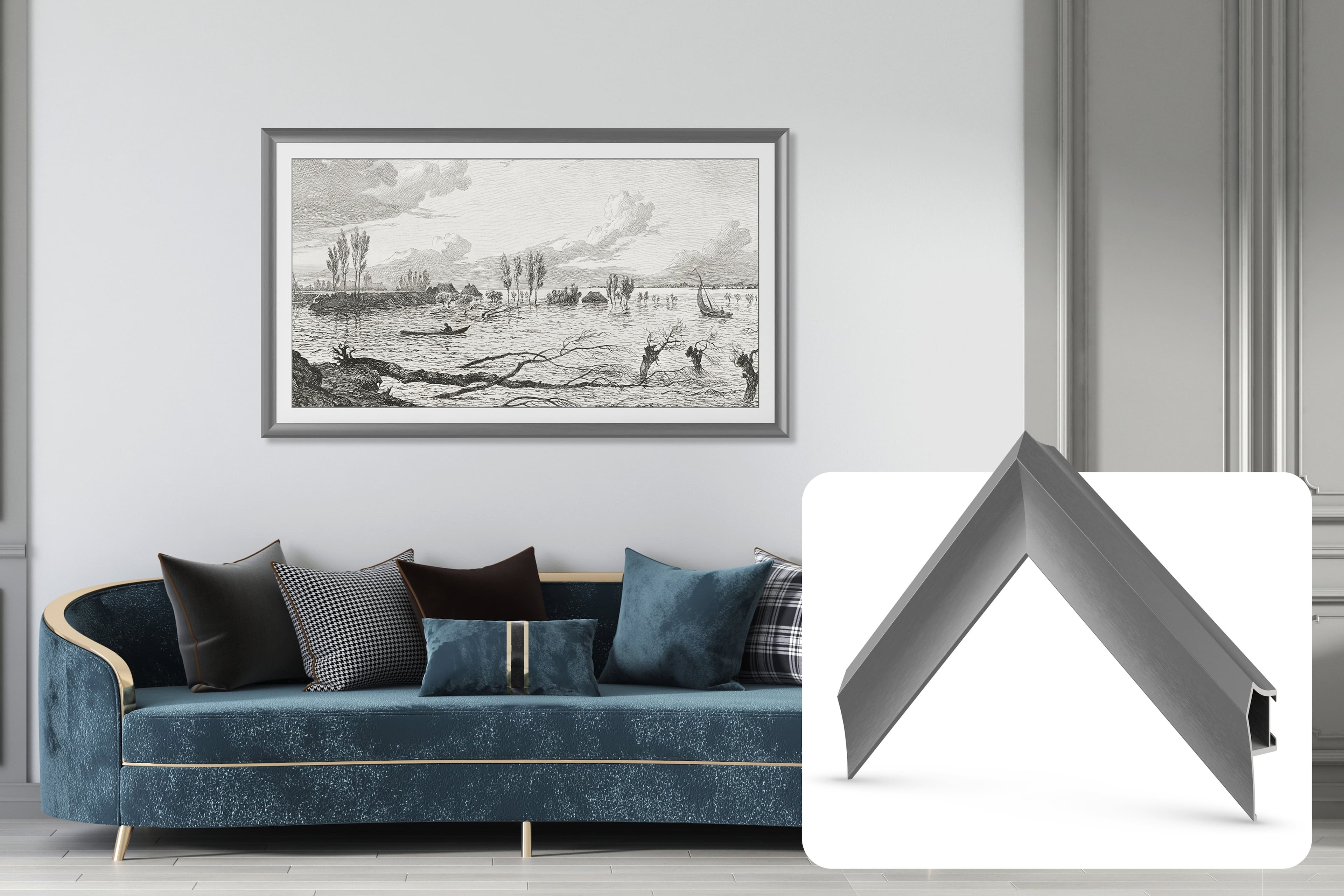 Deco TV Frames - Alloy Prismatic Bezel for Samsung The Frame TV - 50" - Graphite product image
