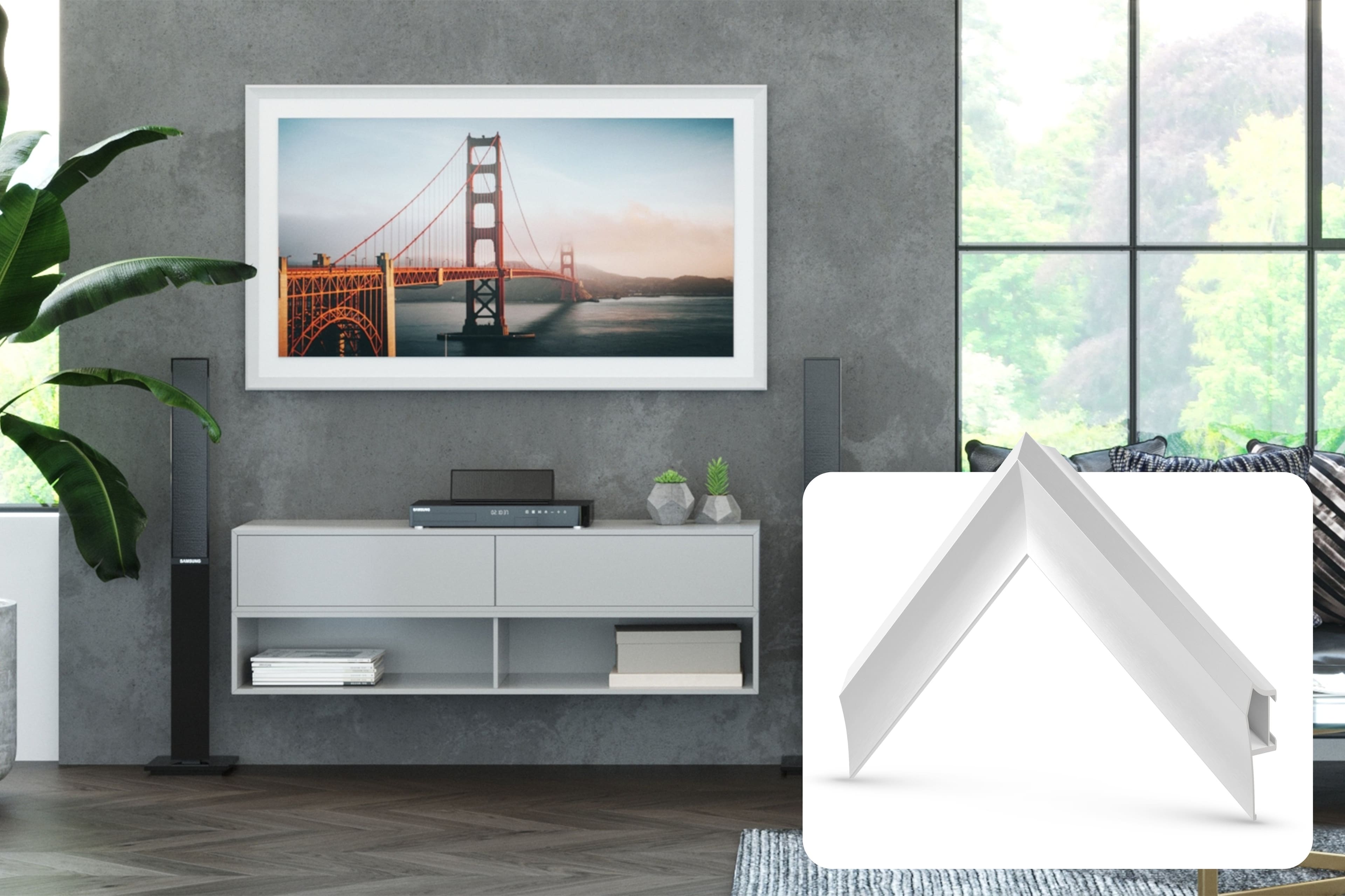 Deco TV Frames - Alloy Prismatic Bezel for Samsung The Frame TV - 65" - Pure White product image