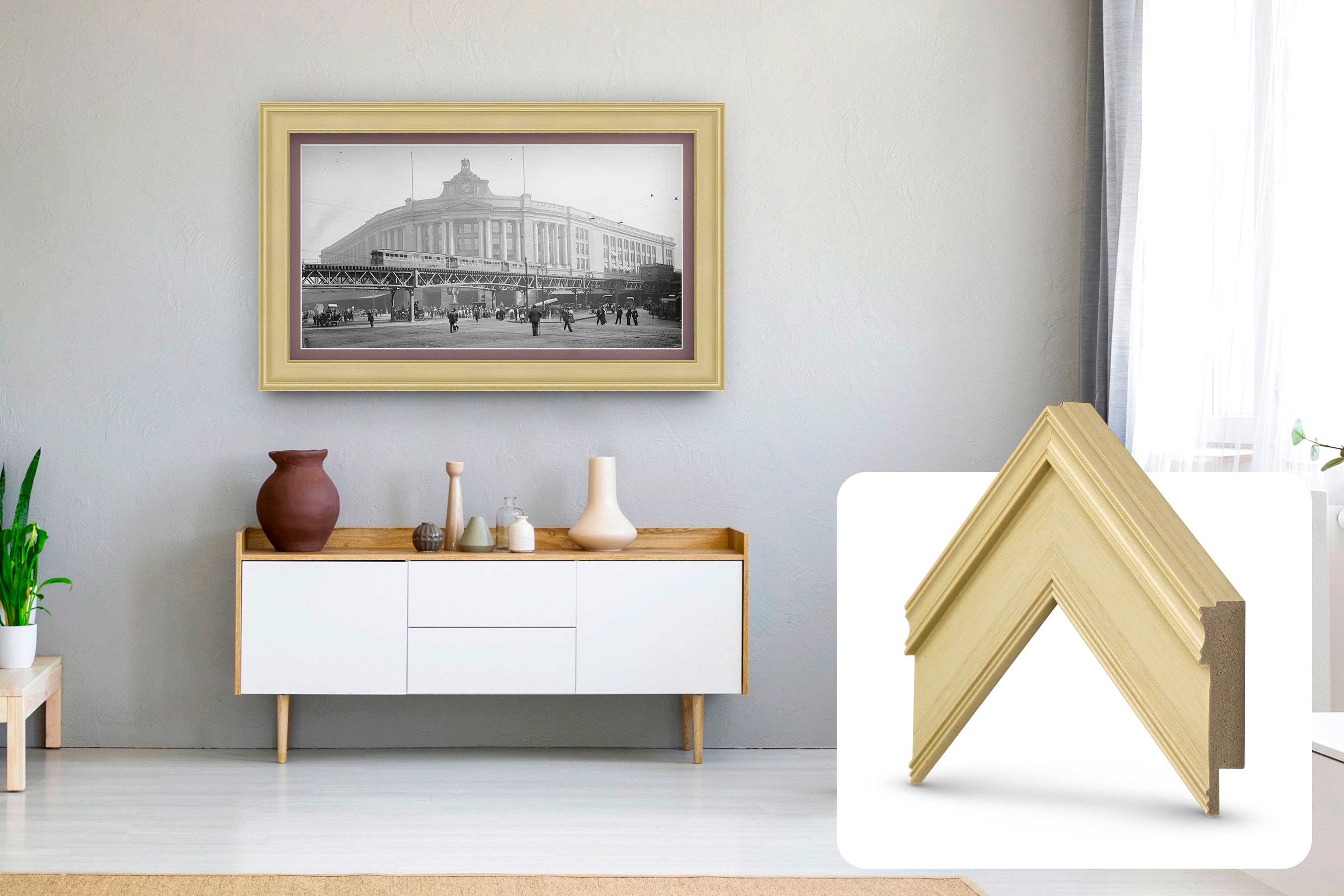 Deco TV Frames - Premiere Bezel for Samsung the Frame TV - 32" - Antique White product image