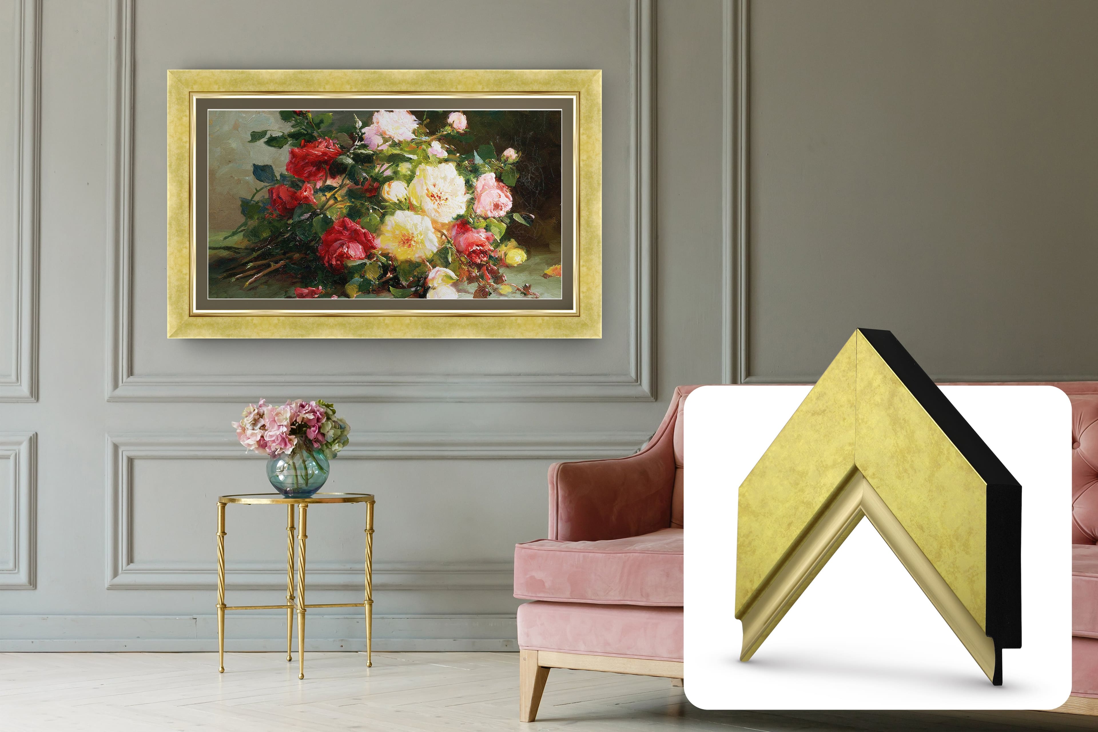 Deco TV Frames - Premiere Bezel for Samsung the Frame TV - 43" - Contemporary Gold product image