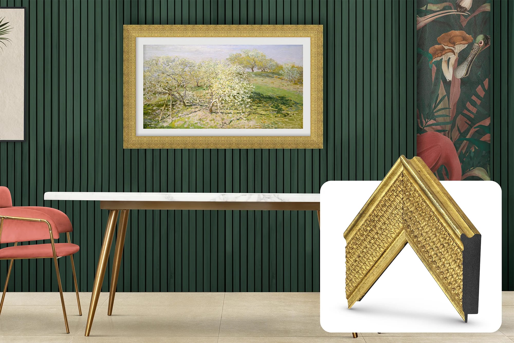 Deco TV Frames - Premiere Bezel for Samsung the Frame TV - 43" - Gatsby Gold product image