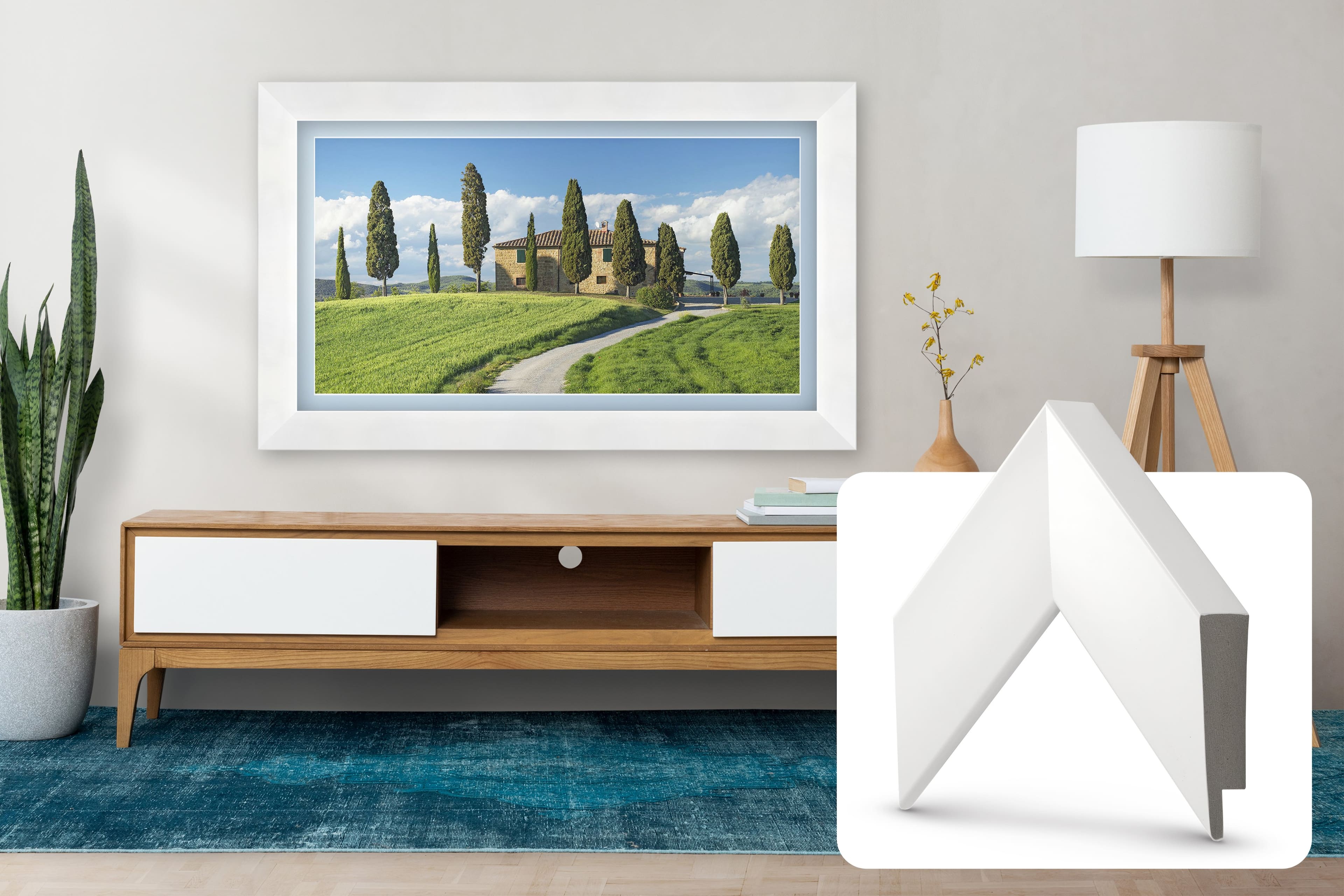 Deco TV Frames - Premiere Bezel for Samsung the Frame TV - 43" - Gloss White product image
