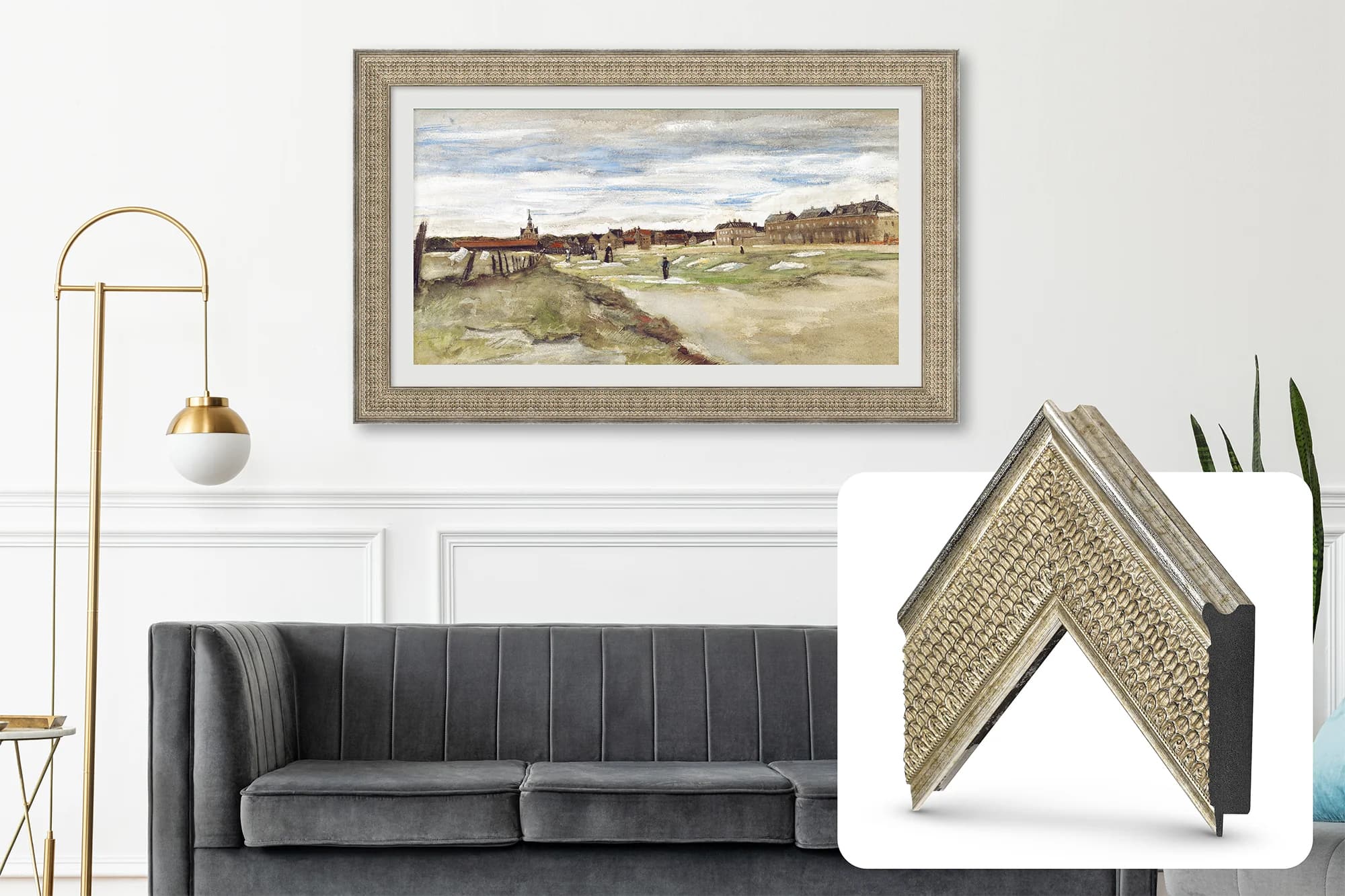 Deco TV Frames - Premiere Bezel for Samsung the Frame TV - 50" - Gatsby Silver product image
