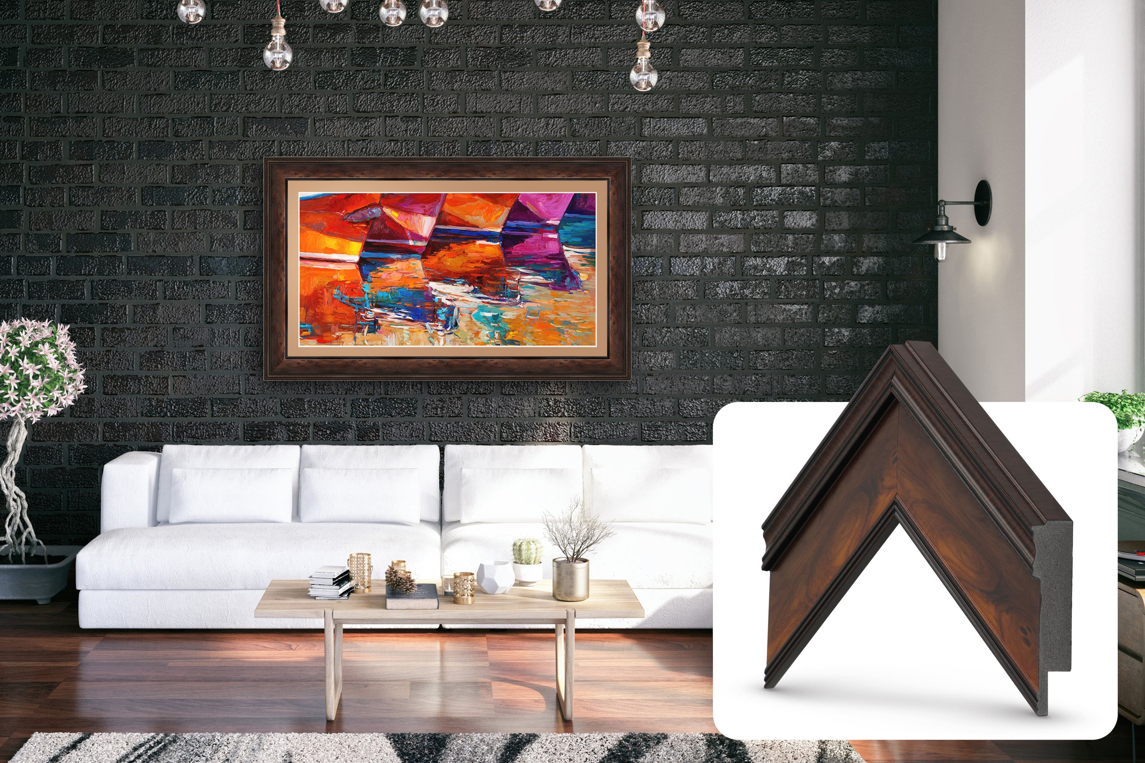 Deco TV Frames - Premiere Bezel for Samsung the Frame TV - 65" - Burlwood product image