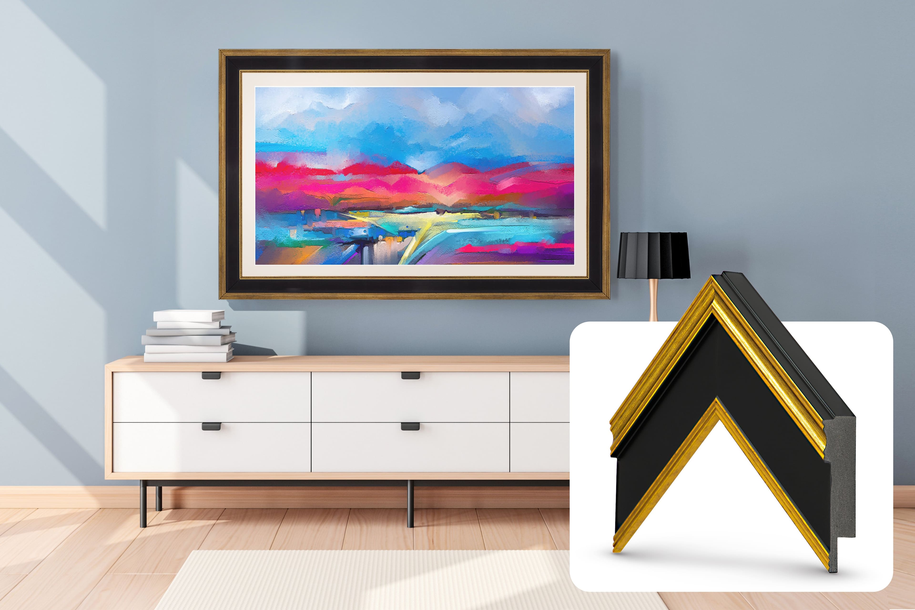 Deco TV Frames - Premiere Bezel for Samsung the Frame TV - 75" - Antique Gold/Black product image