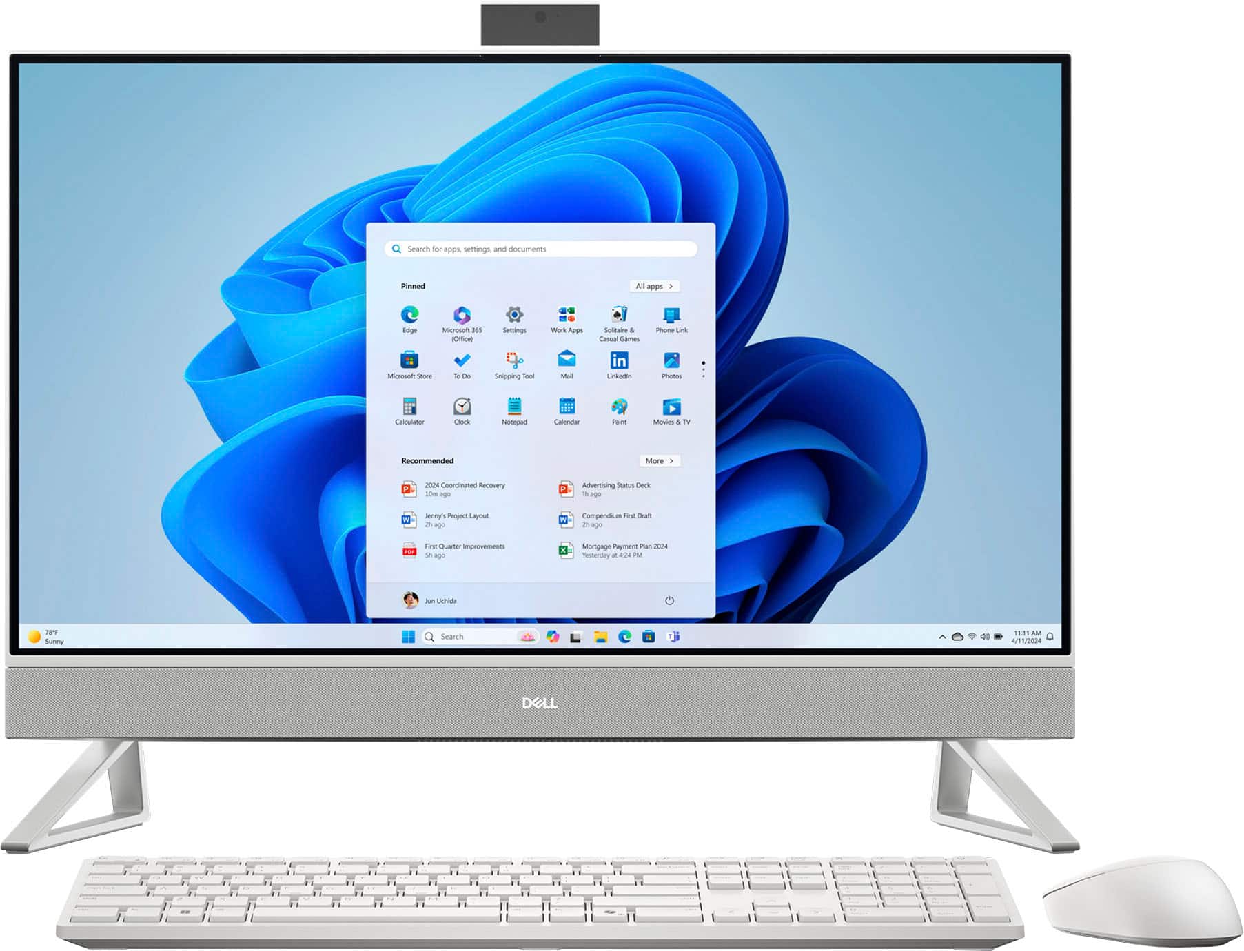 Dell - 27" 2K Touchscreen All-in-One - Intel Core 7 150U 2024 - 16GB Memory - NVIDIA GeForce MX570A - 1TB Storage - White pr…