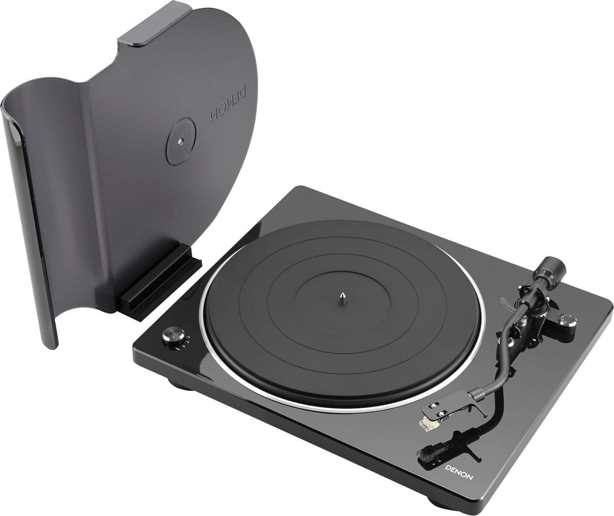 Denon - DP-400 Semi-Automatic Analog Turntable with Speed Auto Sensor, Supports 33 1/3, 45, 78 RPM (Vintage) Speeds - Black…