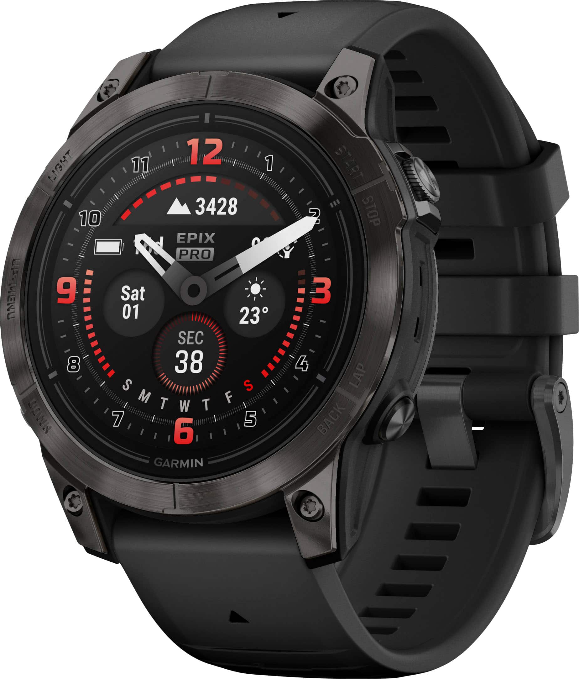 Garmin - epix Pro (Gen 2) Sapphire Edition 47mm Fiber-Reinforced Polymer - Carbon Gray DLC Titanium with Black Band - (2024)…