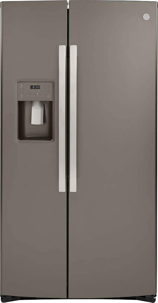 GE - 21.8 Cu. Ft. Side-by-Side Counter-Depth Refrigerator with Fresh-Food Multilevel Drawers - Slate product image
