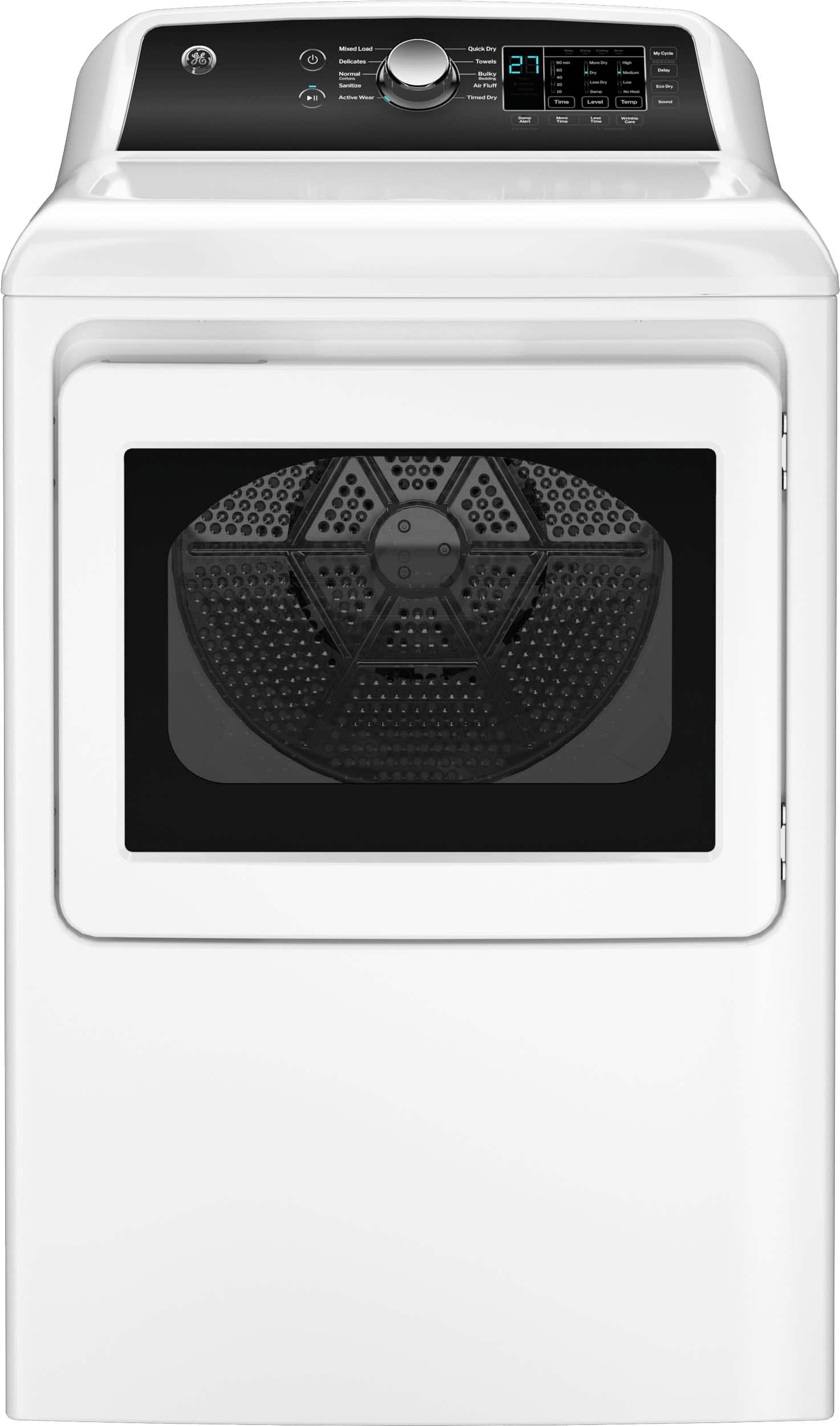 GE - 7.4 Cu. Ft. Gas Dryer with Sensor Dry - White with Matte Black product image