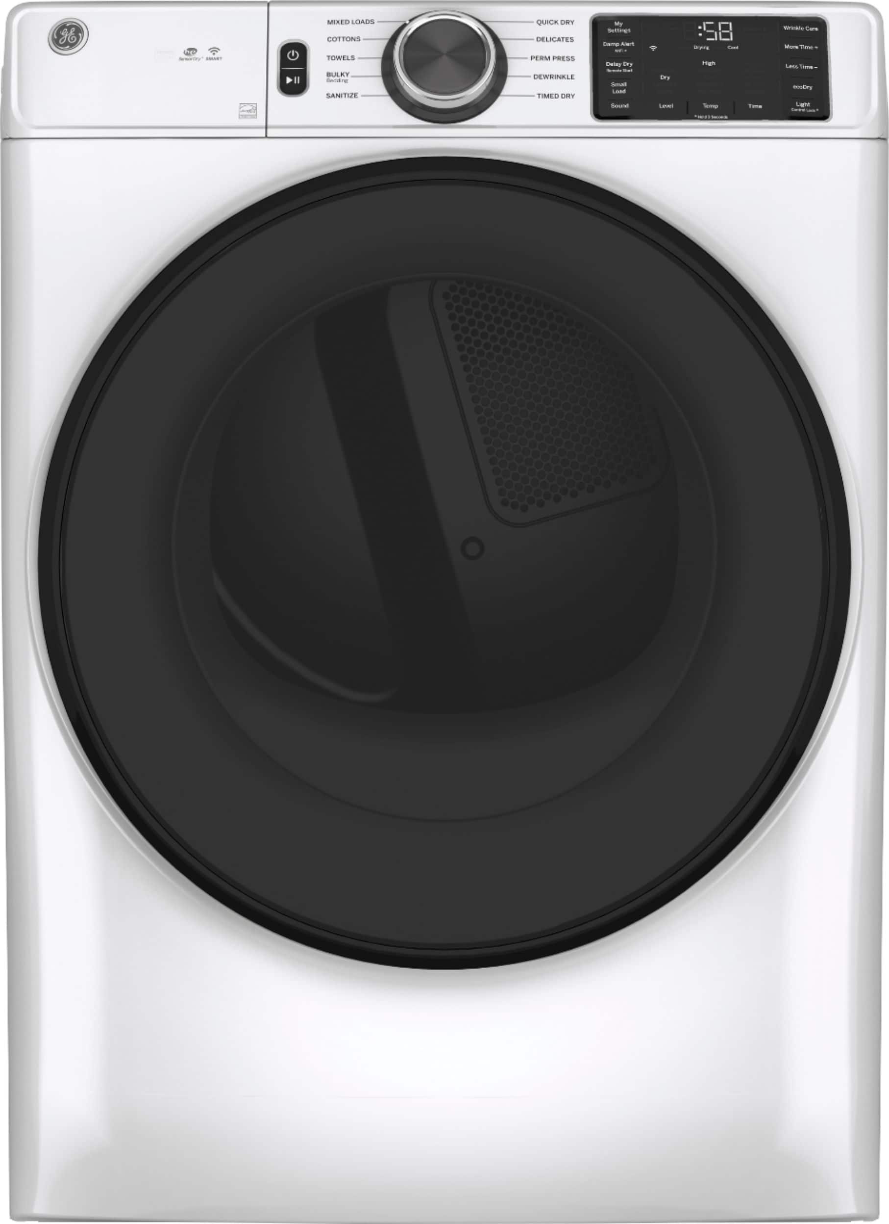 GE - 7.8 Cu. Ft. Stackable Smart 10-Cycle Electric Dryer - White product image