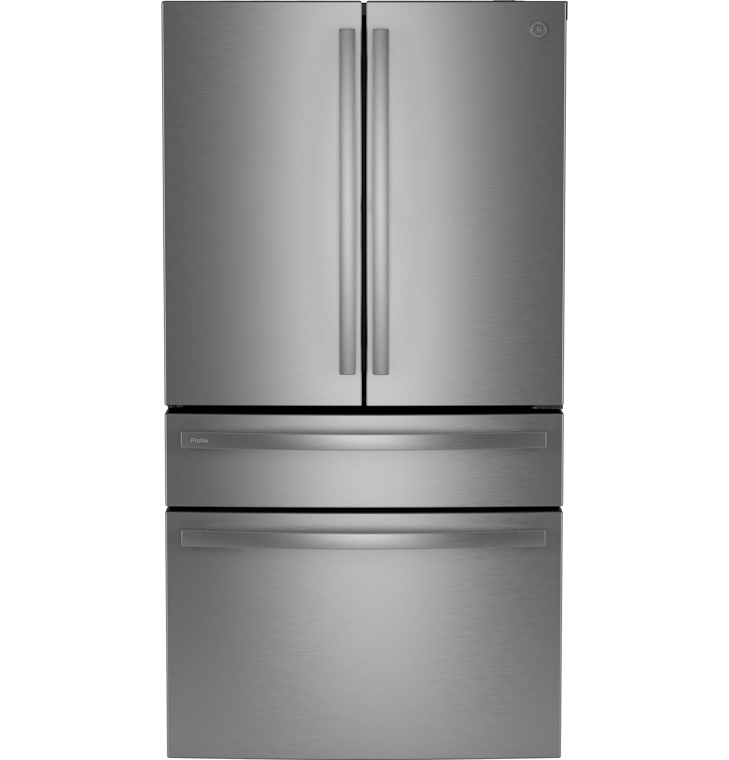 GE Profile - 23.2 Cu. Ft. 4-Door French Door Counter-Depth Smart Refrigerator with Dual-Dispense AutoFill Pitcher - Stainles…