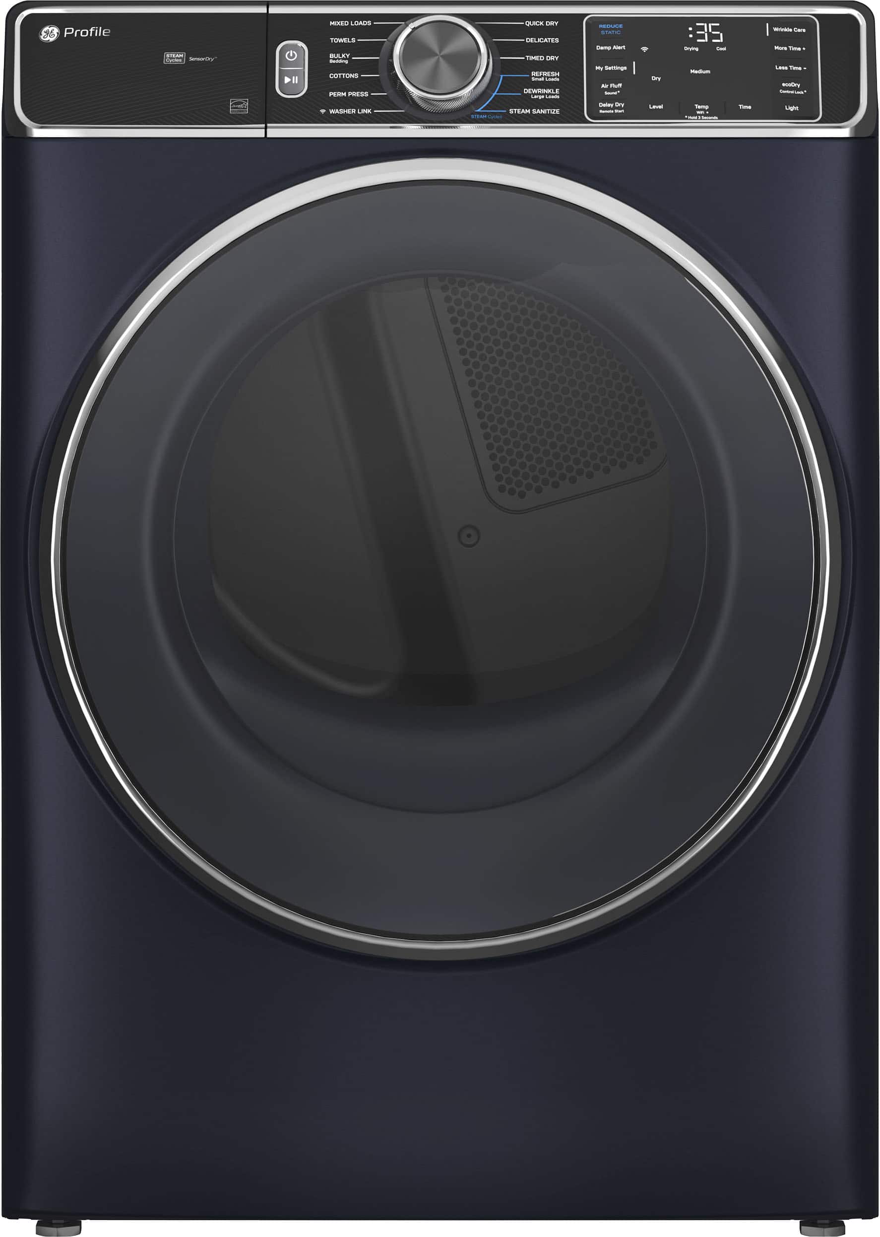GE Profile - 7.8 Cu. Ft. Stackable Smart Gas Dryer with Steam and Washer Link - Sapphire Blue product image