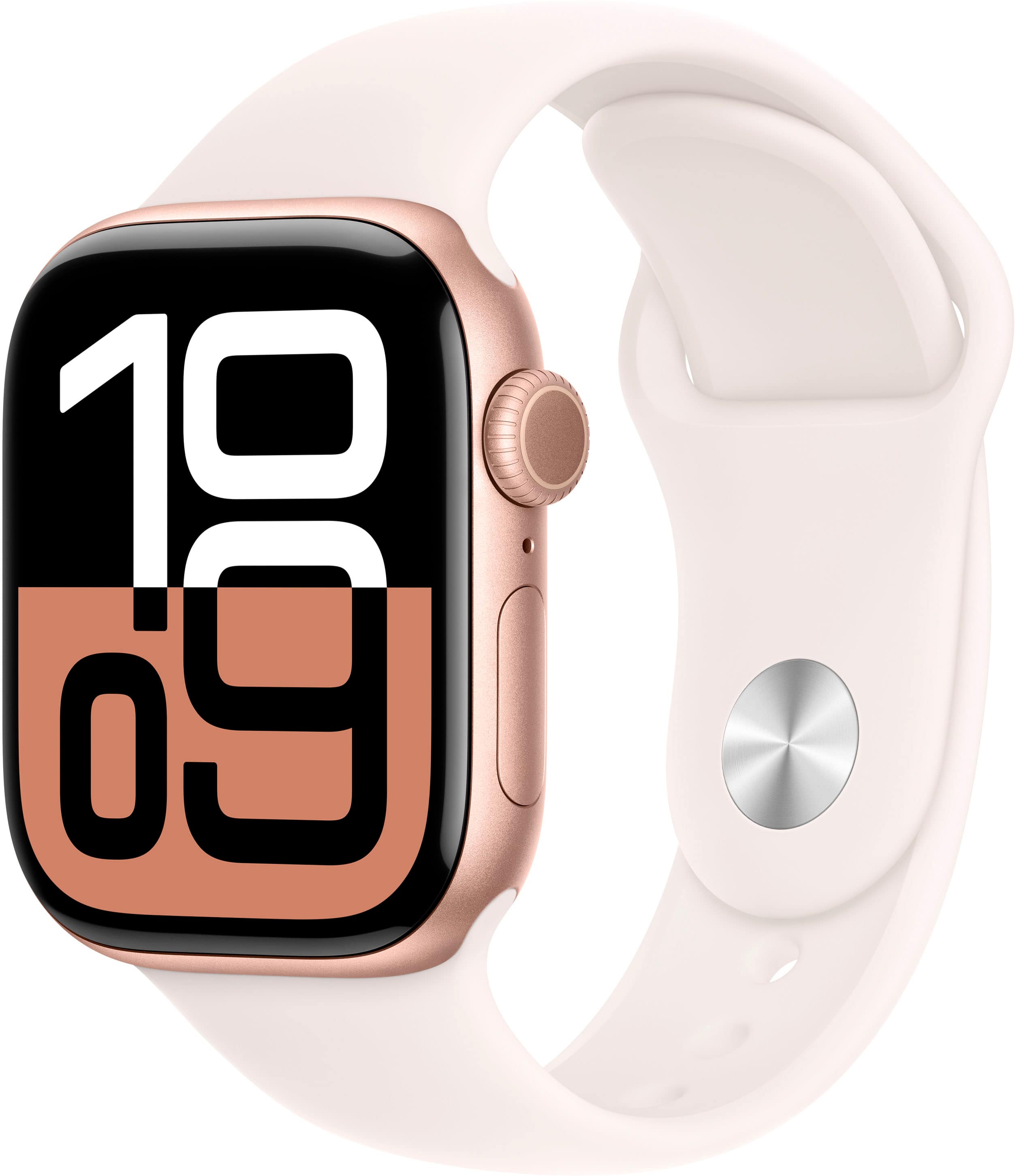Geek Squad Certified Refurbished Apple Watch Series 10 (GPS) 42mm Aluminum Case with Black Sport Band - S/M - Jet Black - (2…