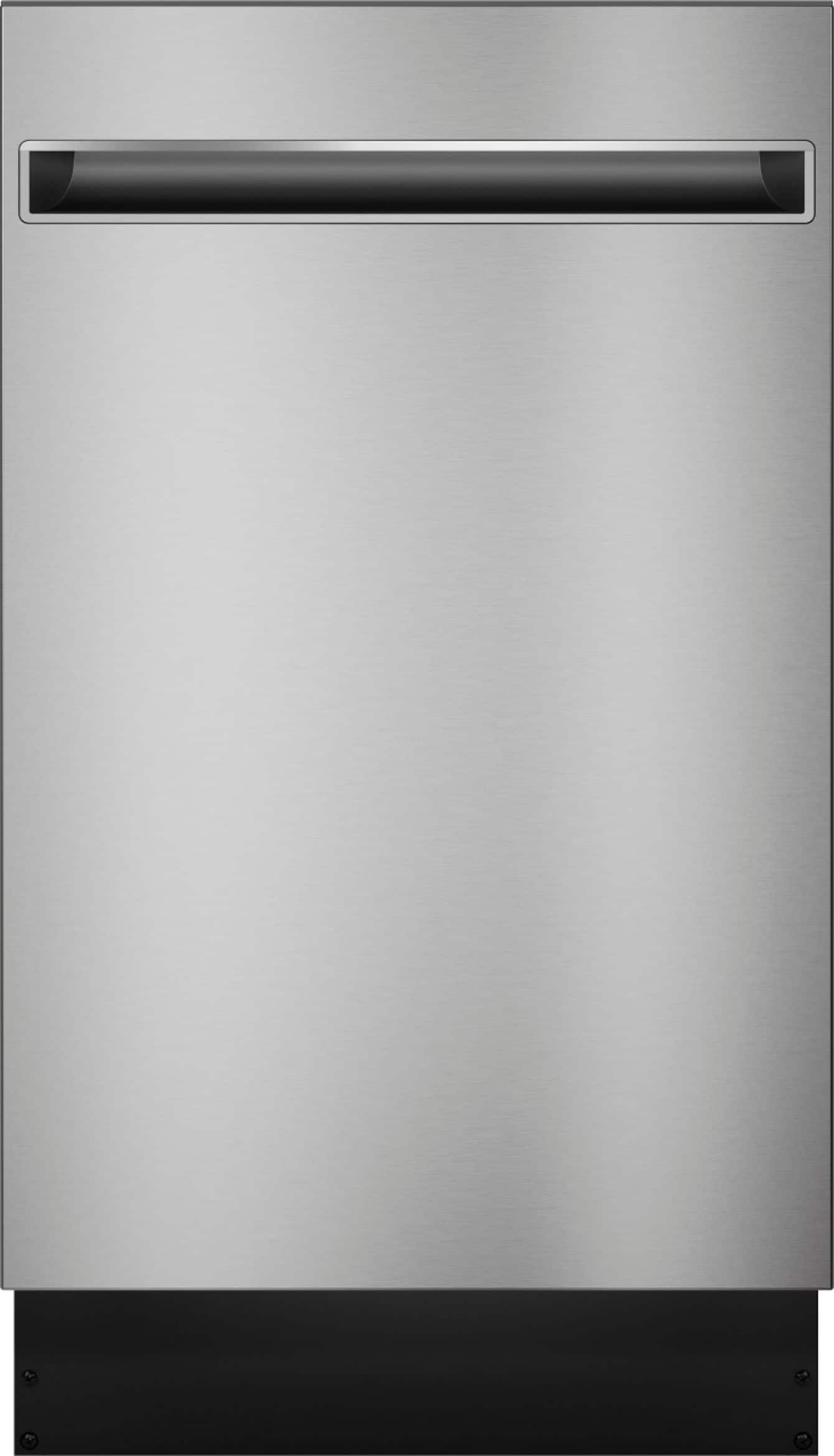Haier - 18" Compact Front Control Smart Built-In Stainless Steel Tub Dishwasher with 3-Level Wash and 47 dBA - Stainless Ste…