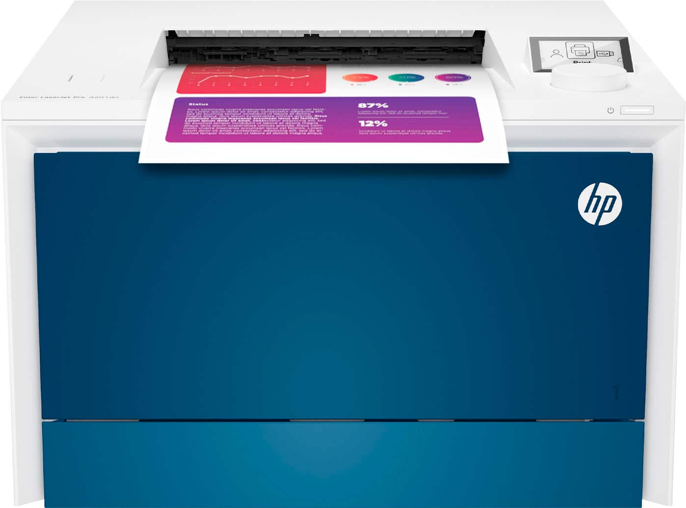 HP - LaserJet Pro 4201dn Color Laser Printer - White/Blue product image