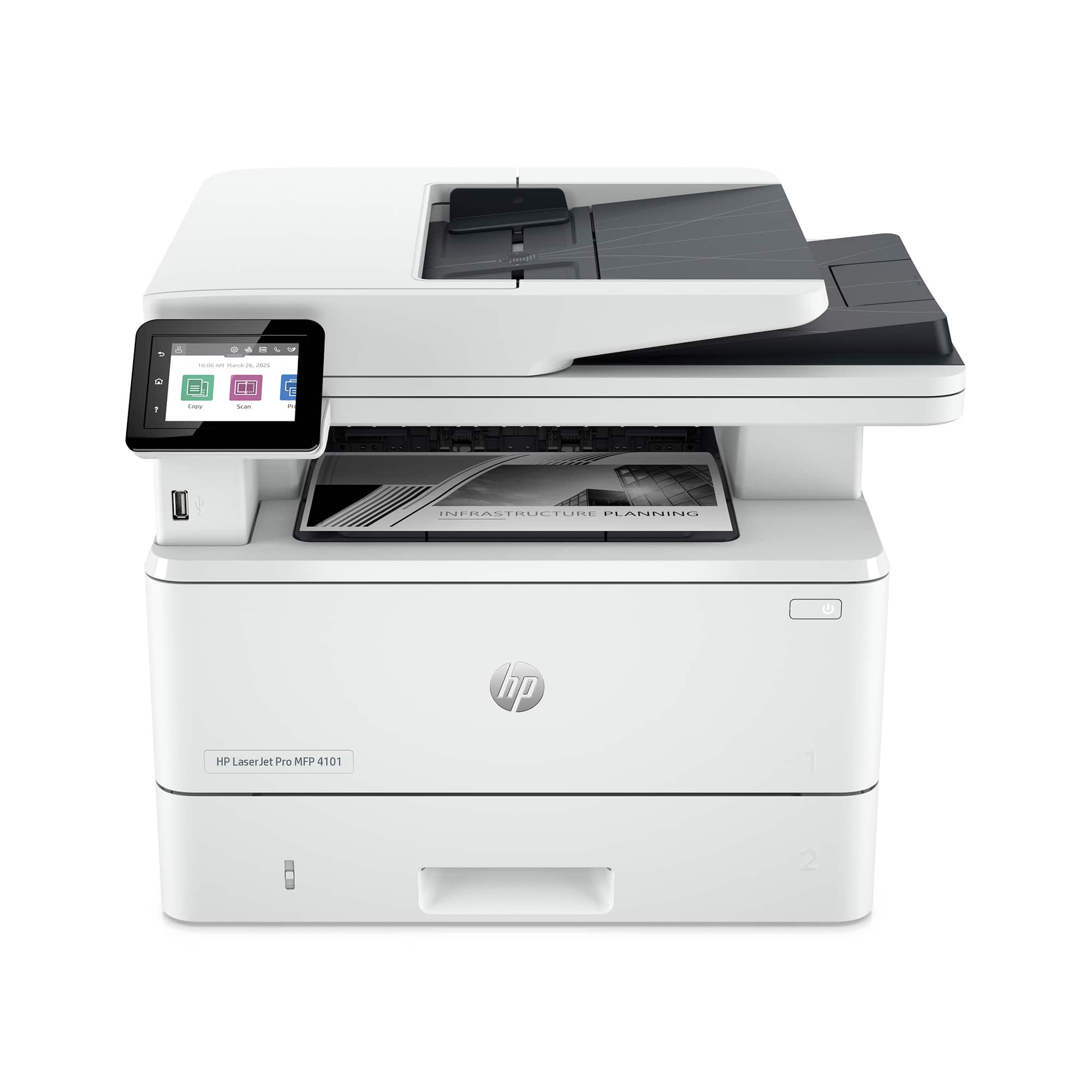 HP - LaserJet Pro MFP 4101fdw AI-Enabled Black-and- All-in-One Laser Printer - White product image