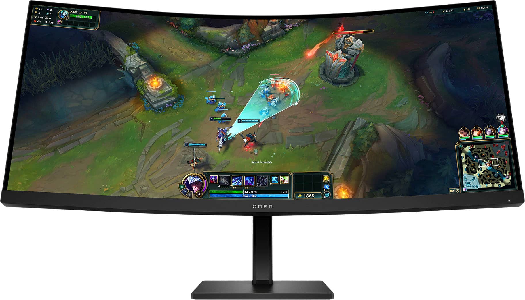 HP OMEN - 34" VA Curved WQHD 180Hz AMD FreeSync Premium Gaming Monitor with Adjustable Height (DisplayPort, HDMI) - Black pr…