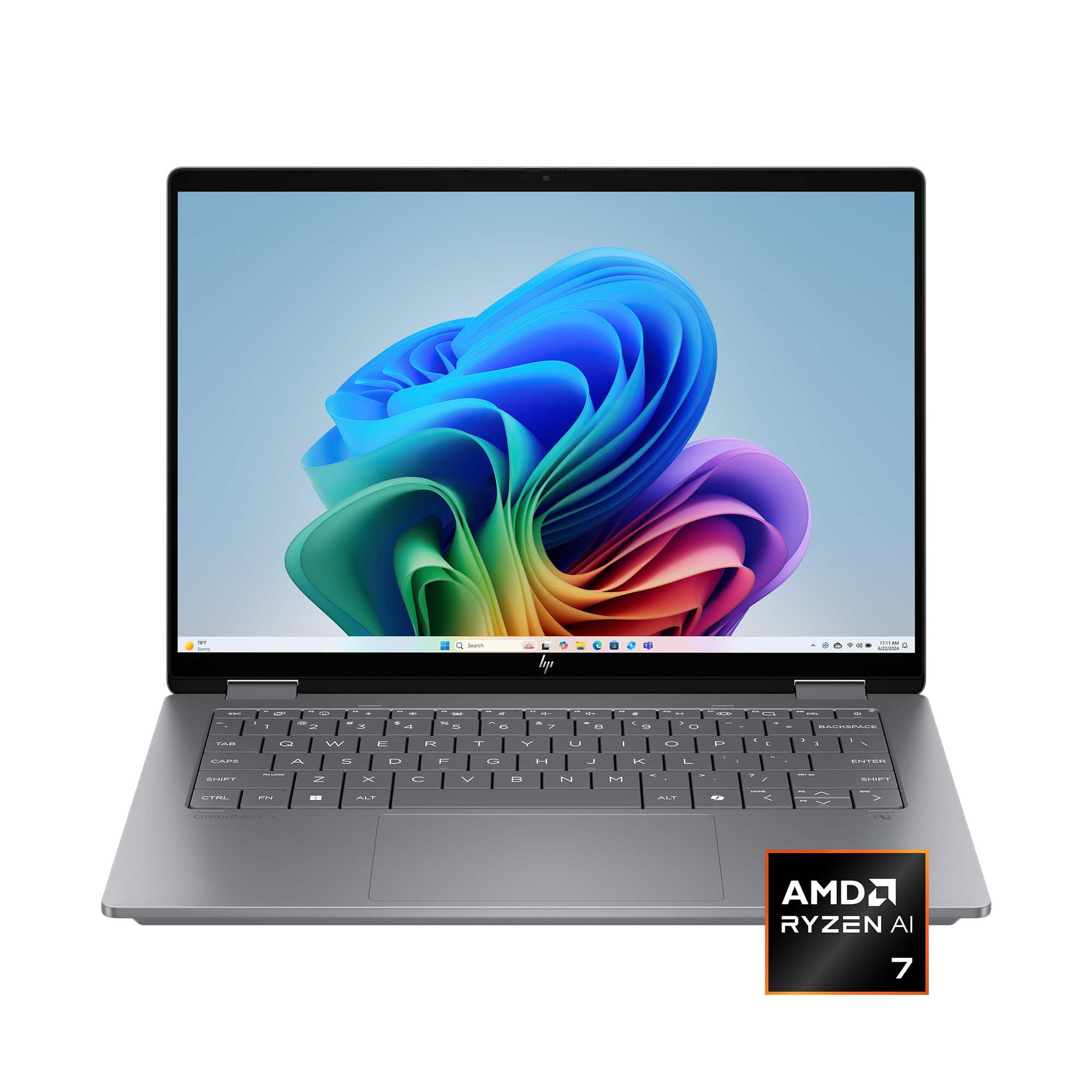 HP - OmniBook X Flip 2-in-1 - Copilot+ PC - 14" 2K Touch-Screen Laptop - AMD Ryzen AI 5 340 2025 - 16GB Memory - 512GB SSD -…