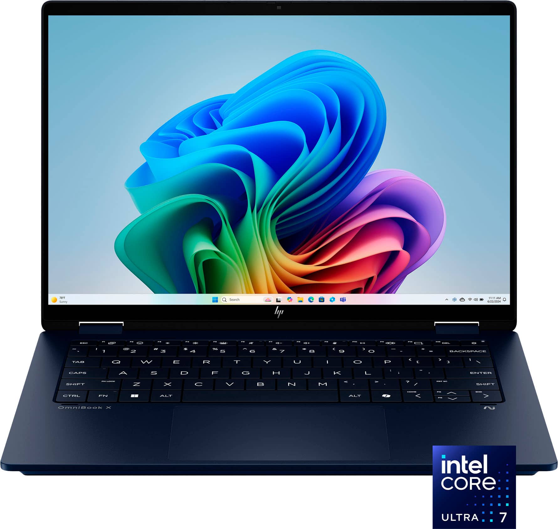 HP - OmniBook X Flip 2-in-1 - Copilot+ PC - 14" 2K Touch-Screen Laptop - Intel Core Ultra 7 256V 2024 - 16GB Memory - 1TB SS…