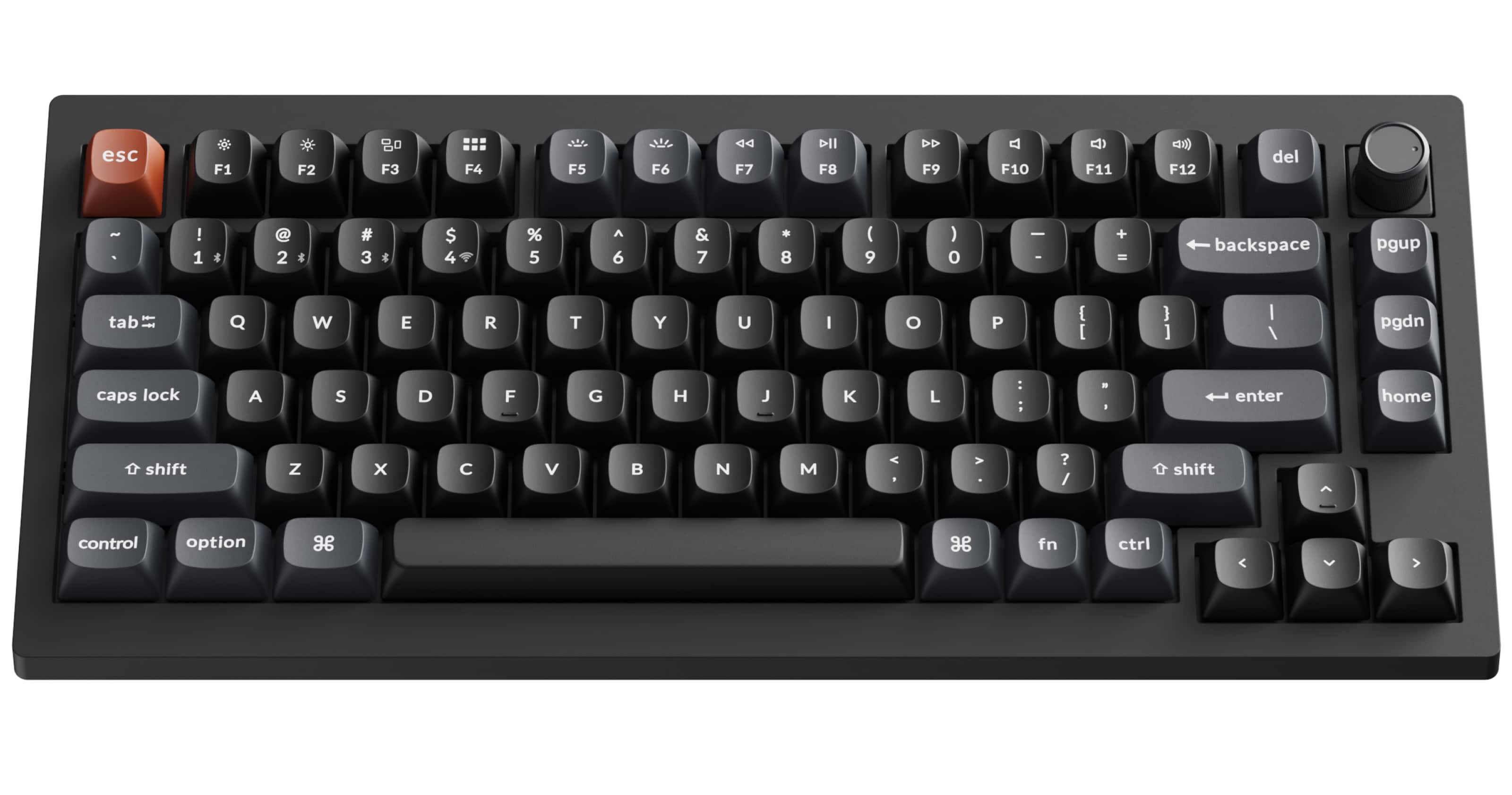 Keychron - V1 Ultra 8k 75% Custom Red Switch Mechanical Gaming Keyboard with Programmable ZMK Launcher Software - Black prod…