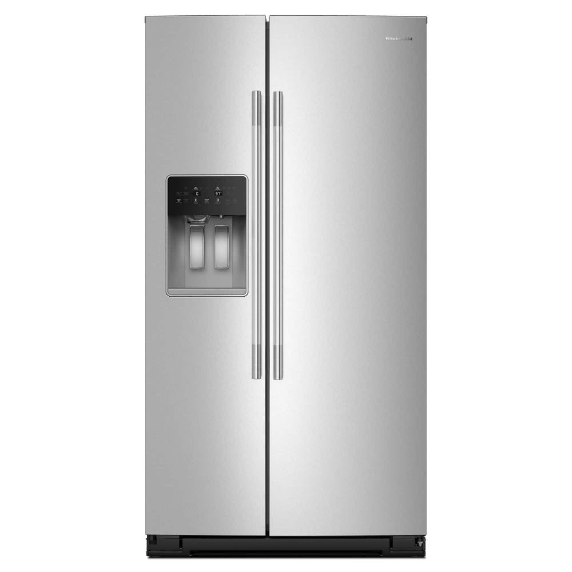 KitchenAid - 28.7 Cu. Ft. Side-by-Side Refrigerator with Panoramic LED Lighting - Stainless Steel product image