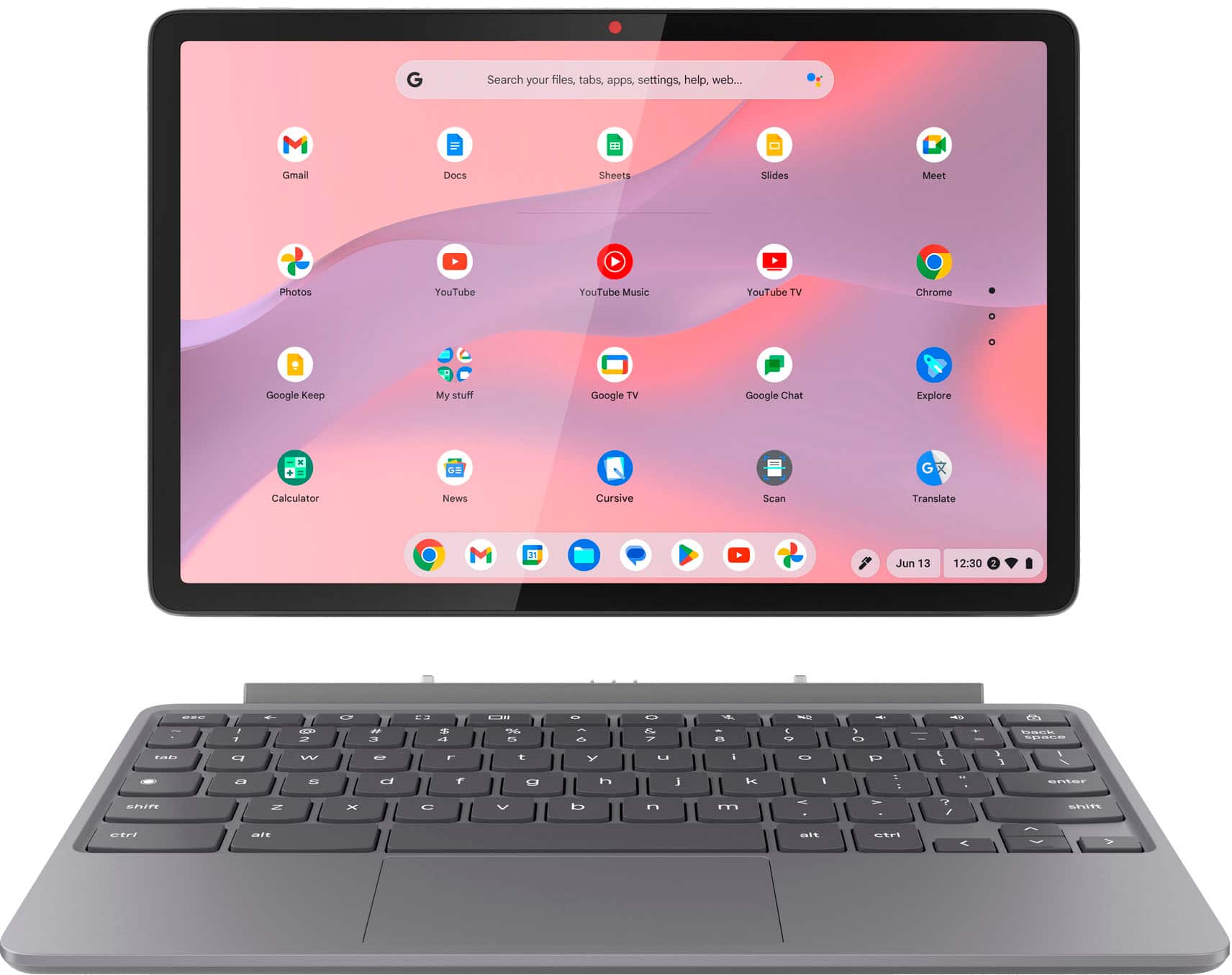 Lenovo - Duet 2-in-1 Chromebook 11" 2K LCD Touchscreen Laptop- MediaTek Kompanio 838 2024 - 4GB Memory - 128GB eMMC with key…