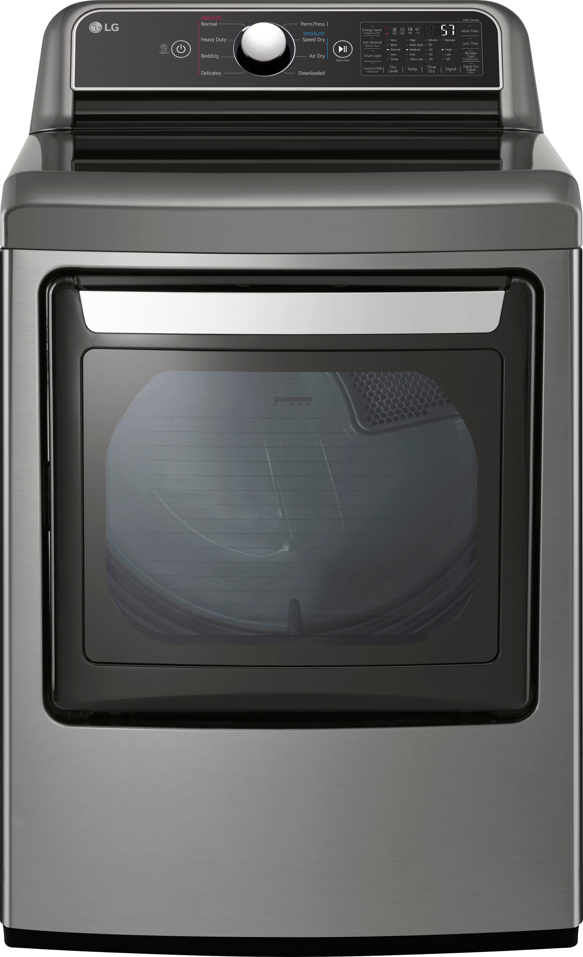 LG - 7.3 Cu. Ft. Smart Gas Dryer with EasyLoad Door - Graphite Steel product image