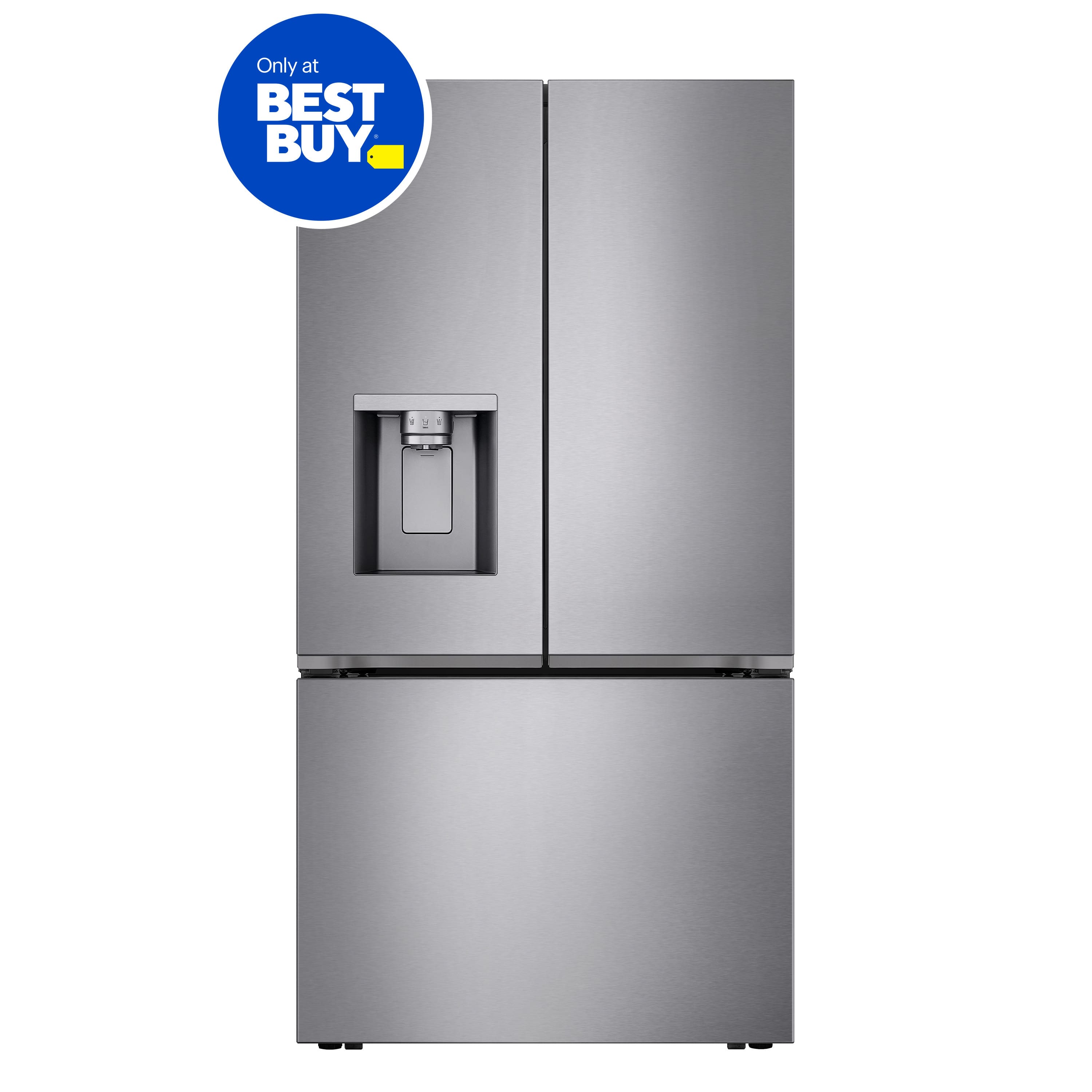 LG - Counter-Depth MAX 23.7 Cu. Ft. 3-Door Smart French Door Refrigerator with Zero Clearance Hinge System - PrintProof Stai…
