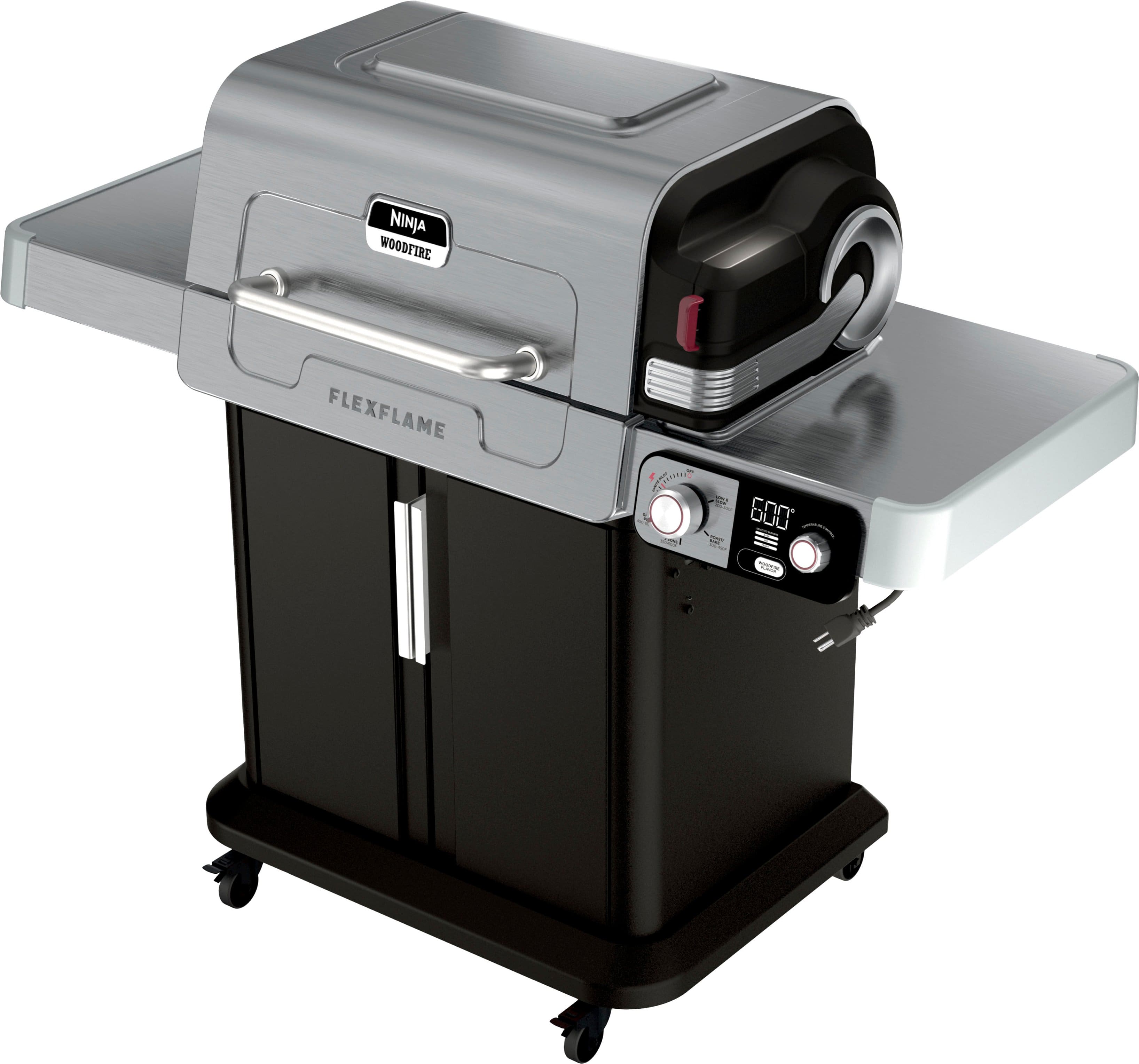 Ninja - FlexFlame Electric & Propane Grill, 5-in-1 Outdoor Cooking System - Stainless Steel product image