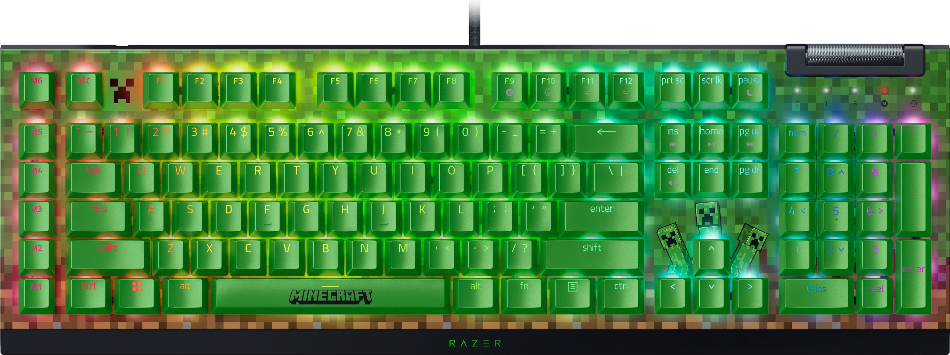 Razer - BlackWidow V4 X Full Size Wired Mechanical Green Clicky Switch Gaming Keyboard with Chroma RGB Backlighting - Black…
