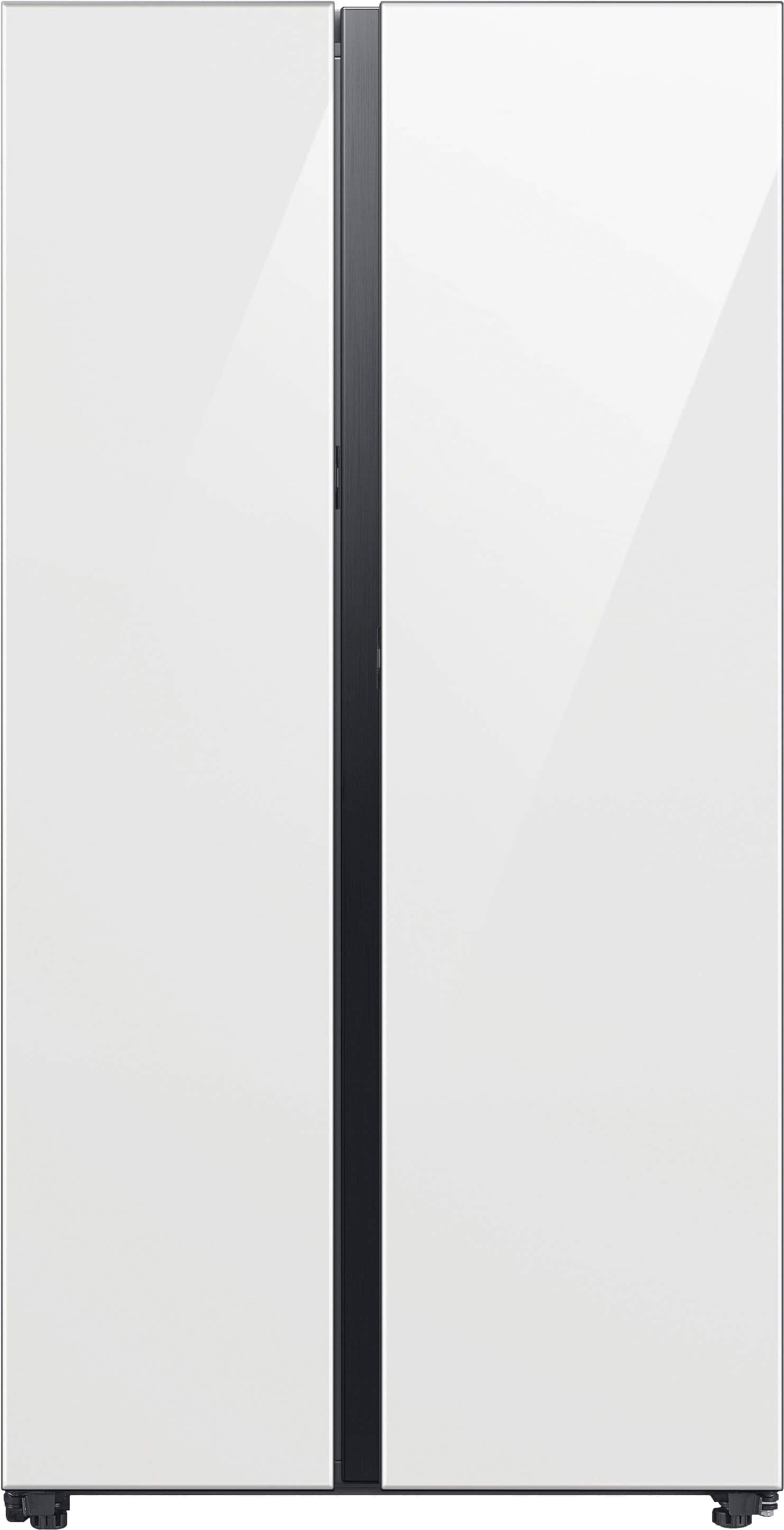 Samsung - BESPOKE Side-by-Side Smart Refrigerator with Beverage Center - White Glass product image