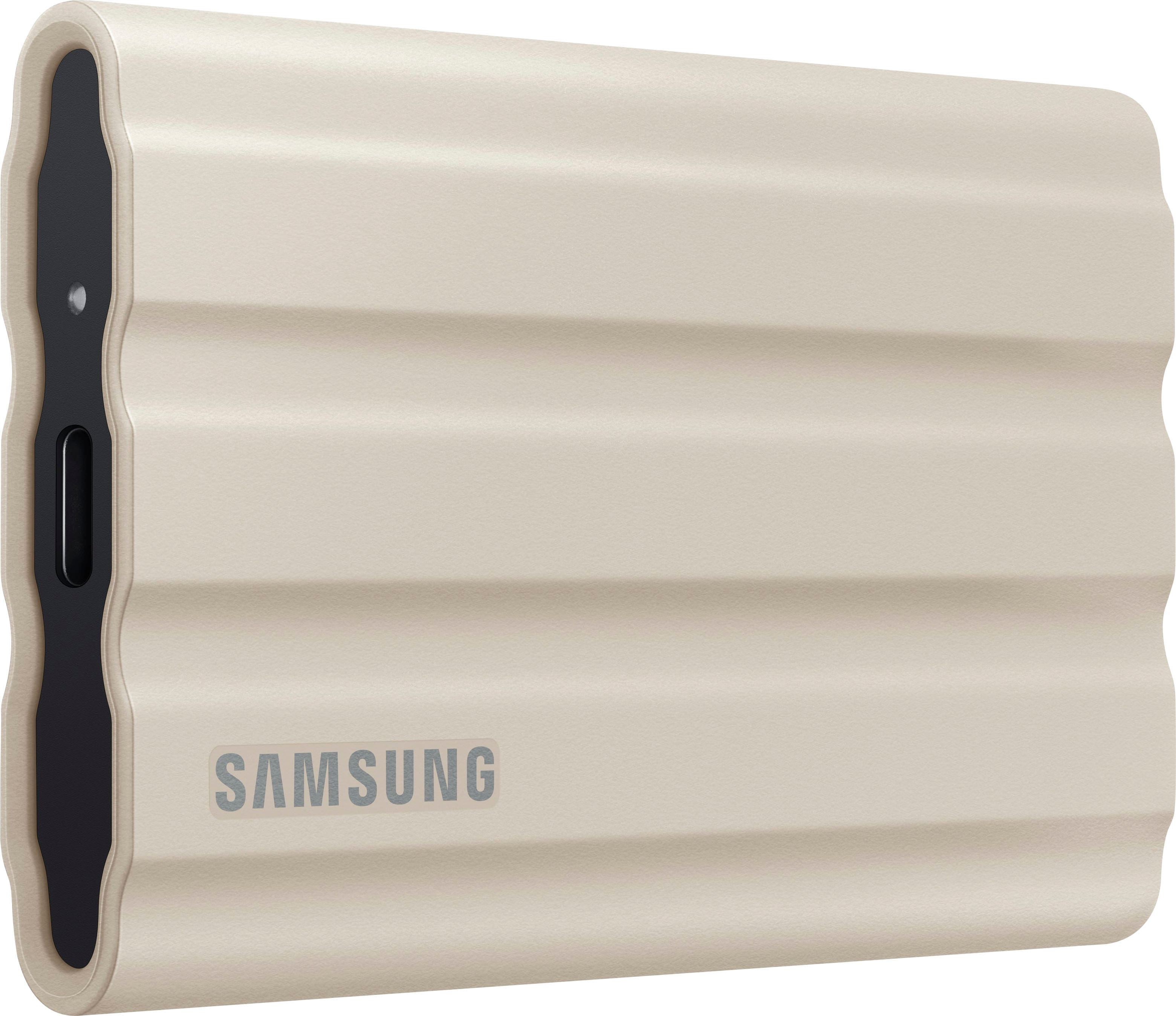 Samsung - Geek Squad Certified Refurbished T7 Shield 1TB External USB 3.2 Gen 2 Rugged SSD IP65 Water Resistant - Beige prod…