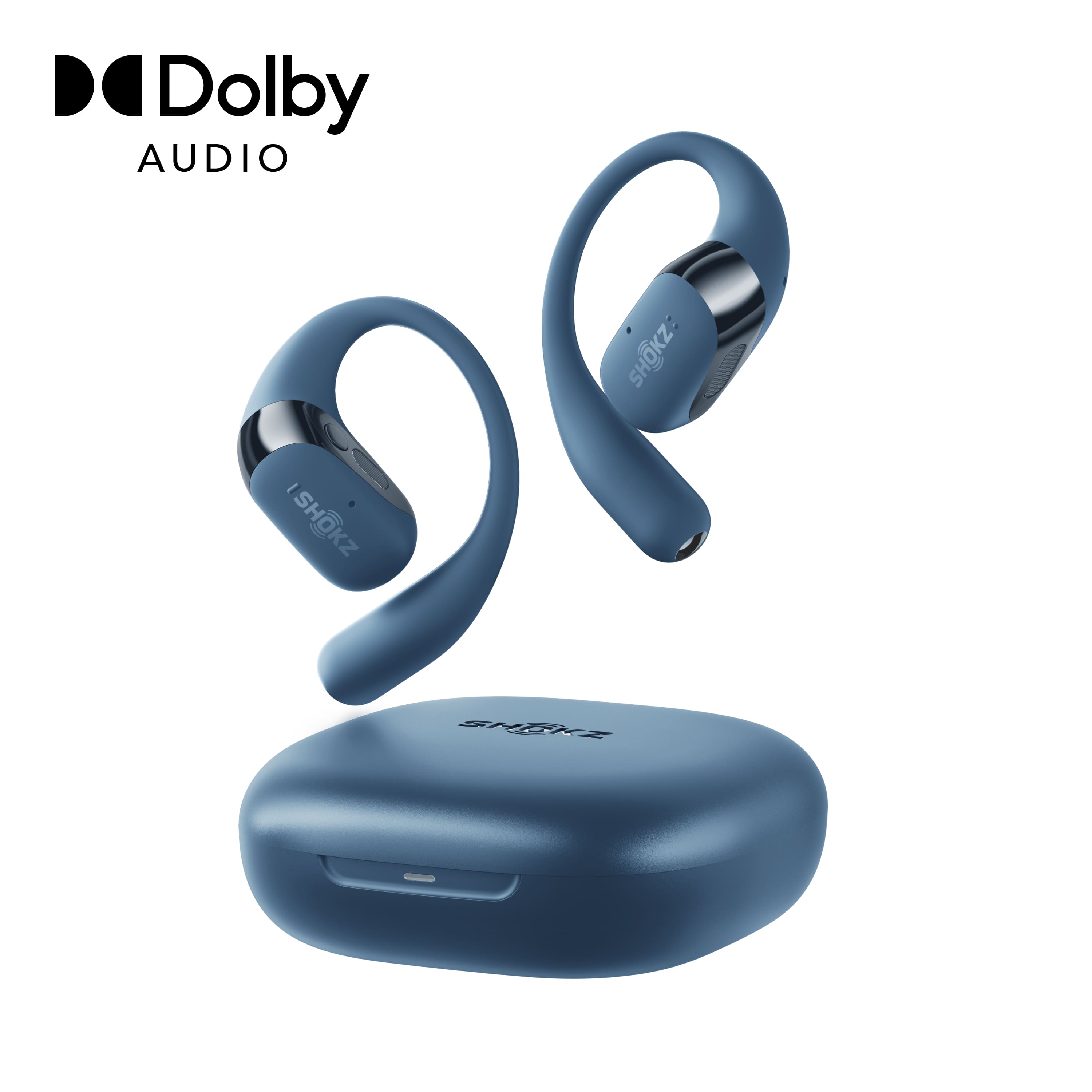 Shokz - OpenFit 2+ Open-Ear True Wireless Bluetooth Earbuds - Stone Blue product image